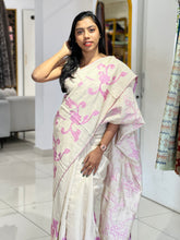 Floral Applique Detailed Tussar Finish Saree | BLD629