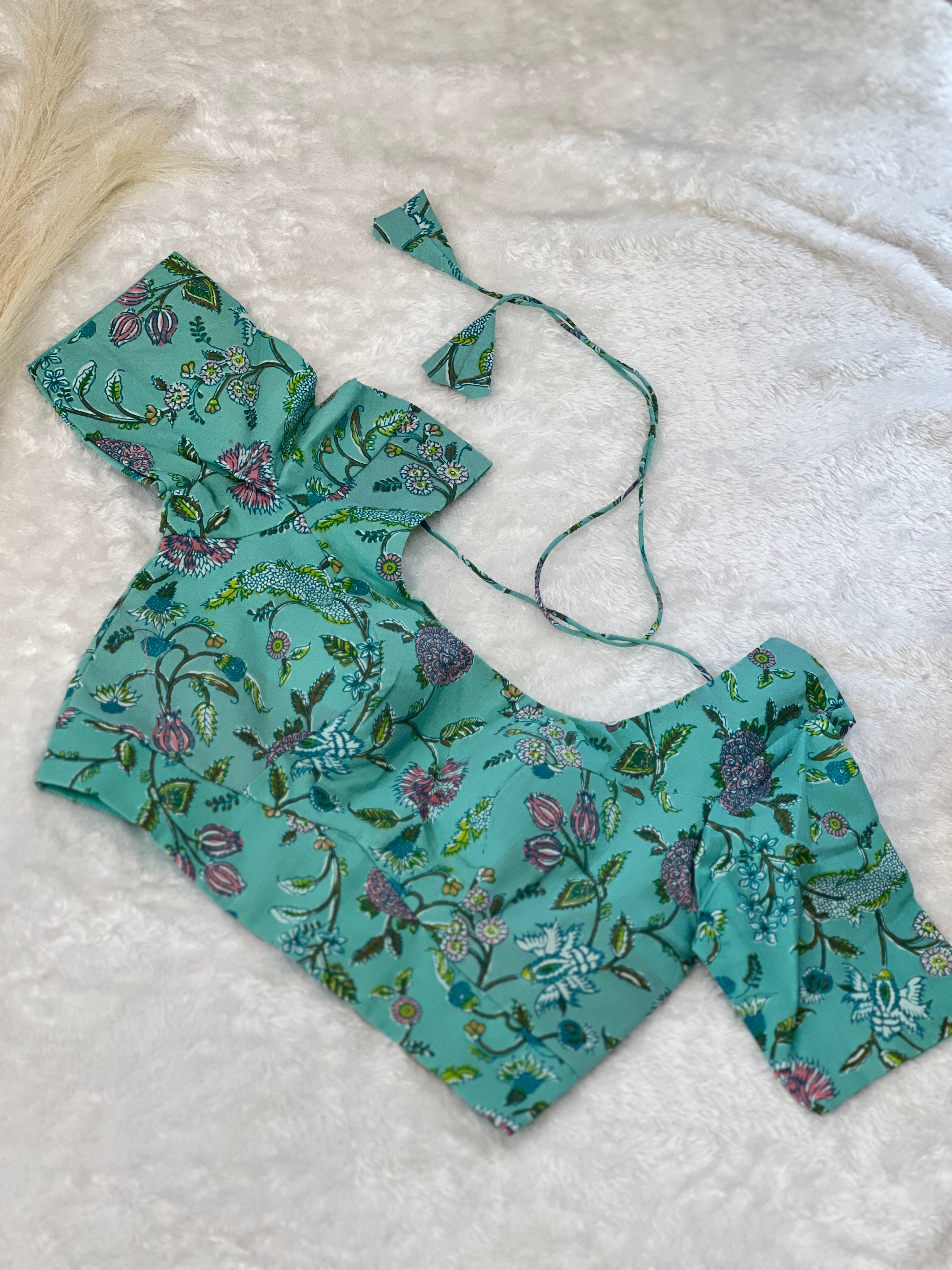Floral Printed Cotton Ready Made Blouse |DNB187