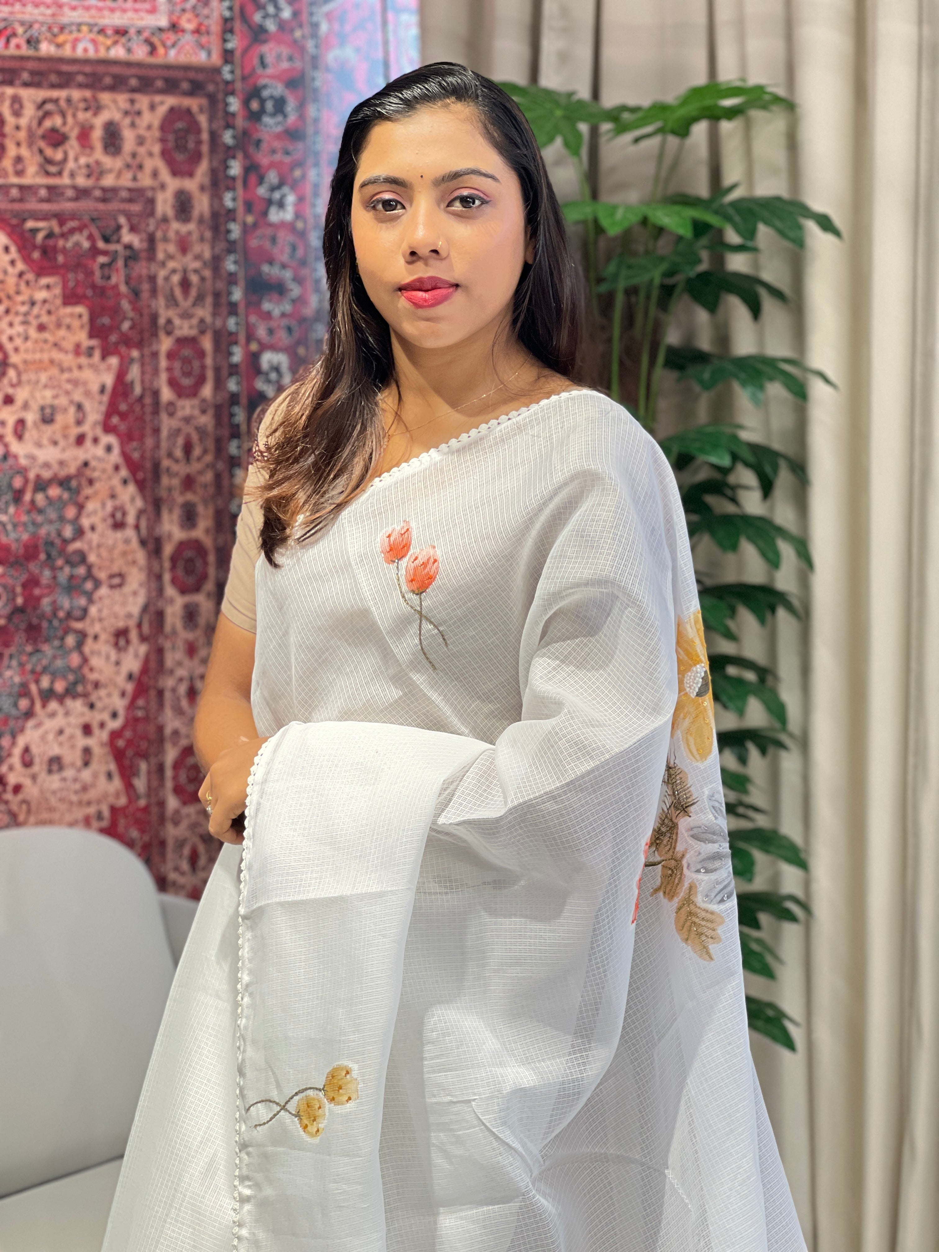 Floral Patterned Silky Kota Saree | BLD1852