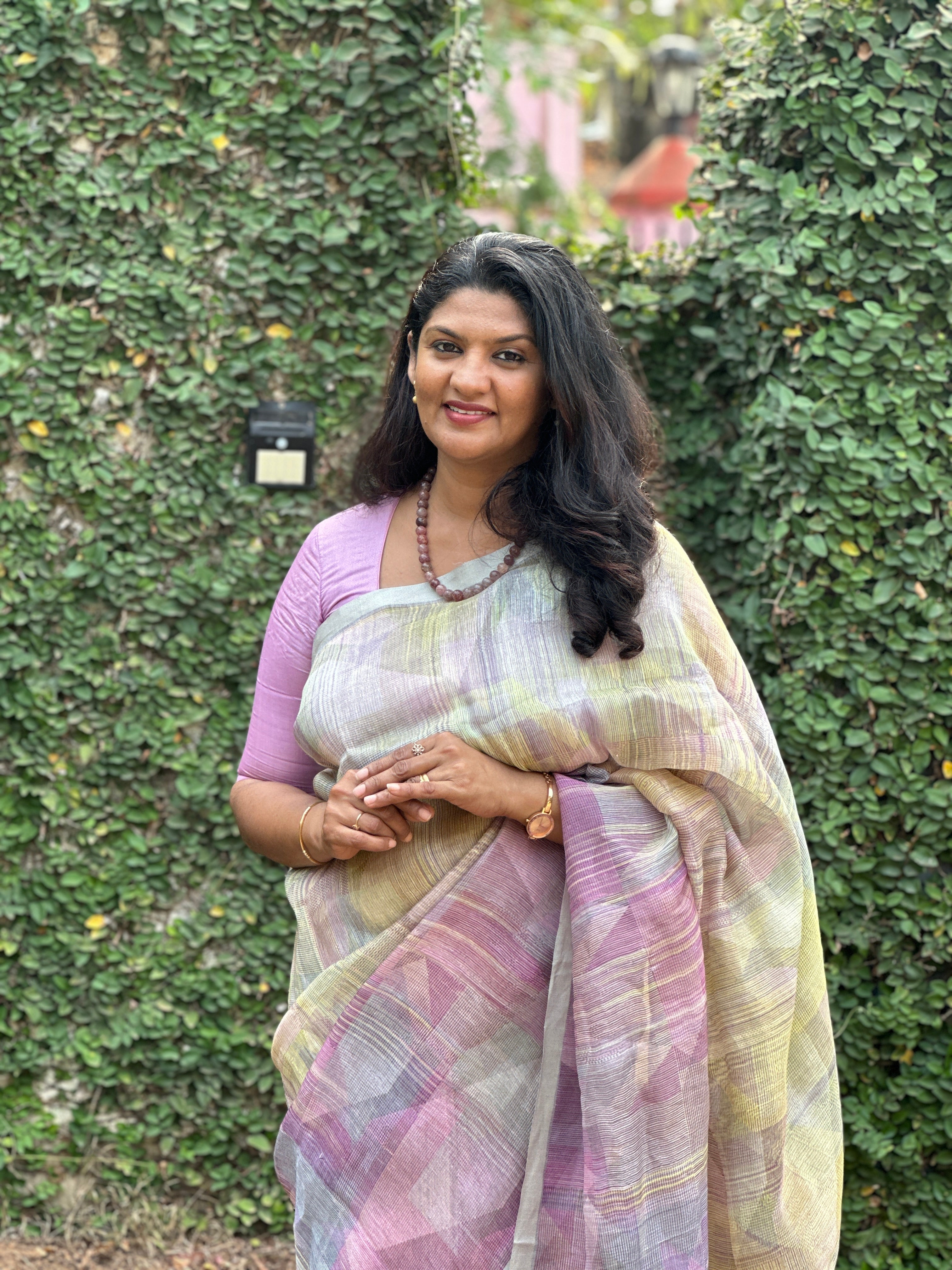 Geometrical Pattern Pure Linen Saree | YNG201