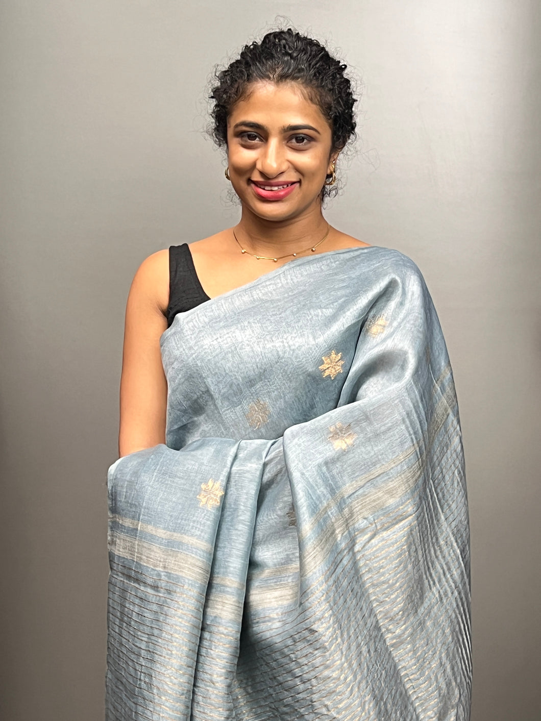 Tussar Finished Linen Weaved Saree | SK207 | Pre Order