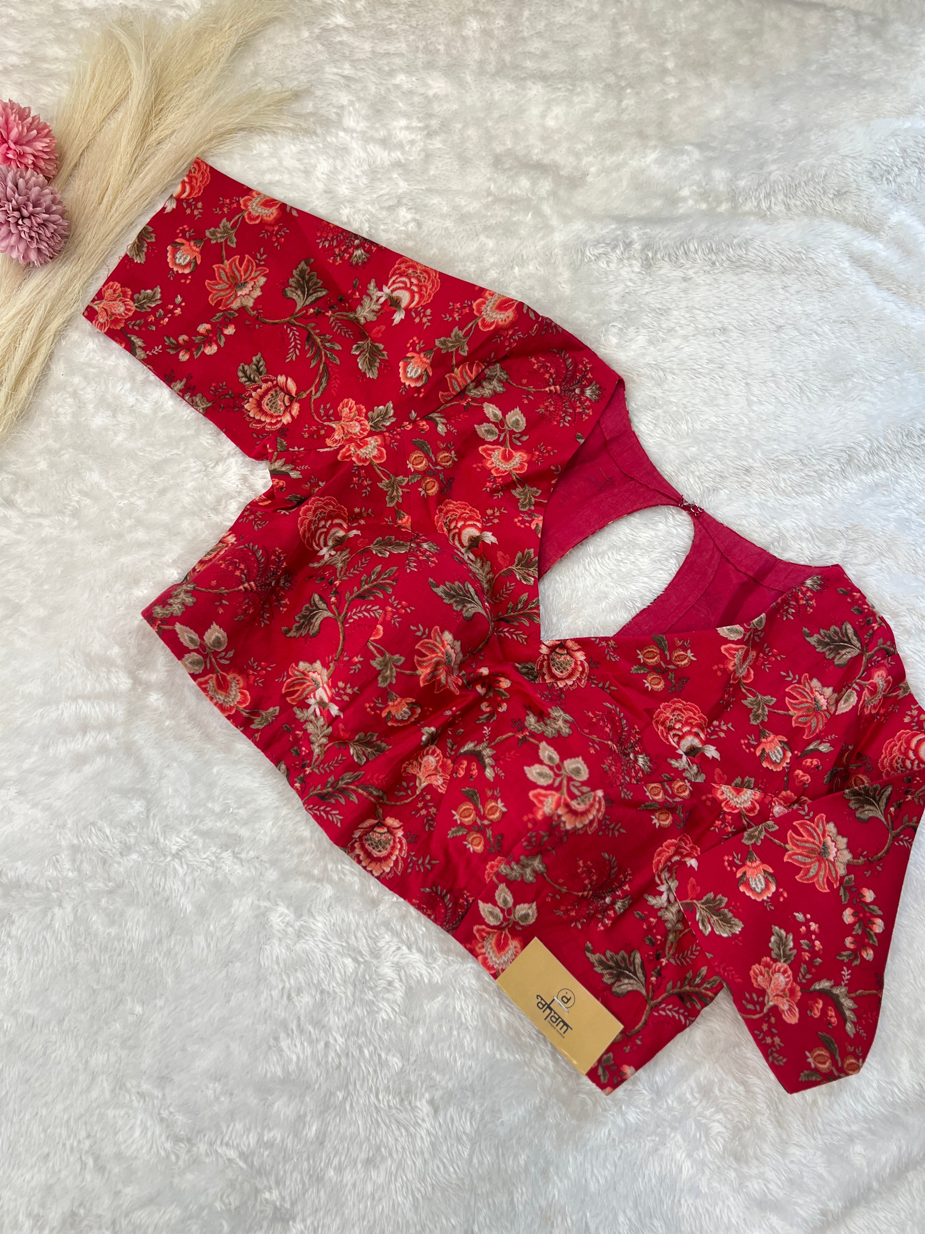Floral Printed Cotton Ready Made Blouse |DNB188