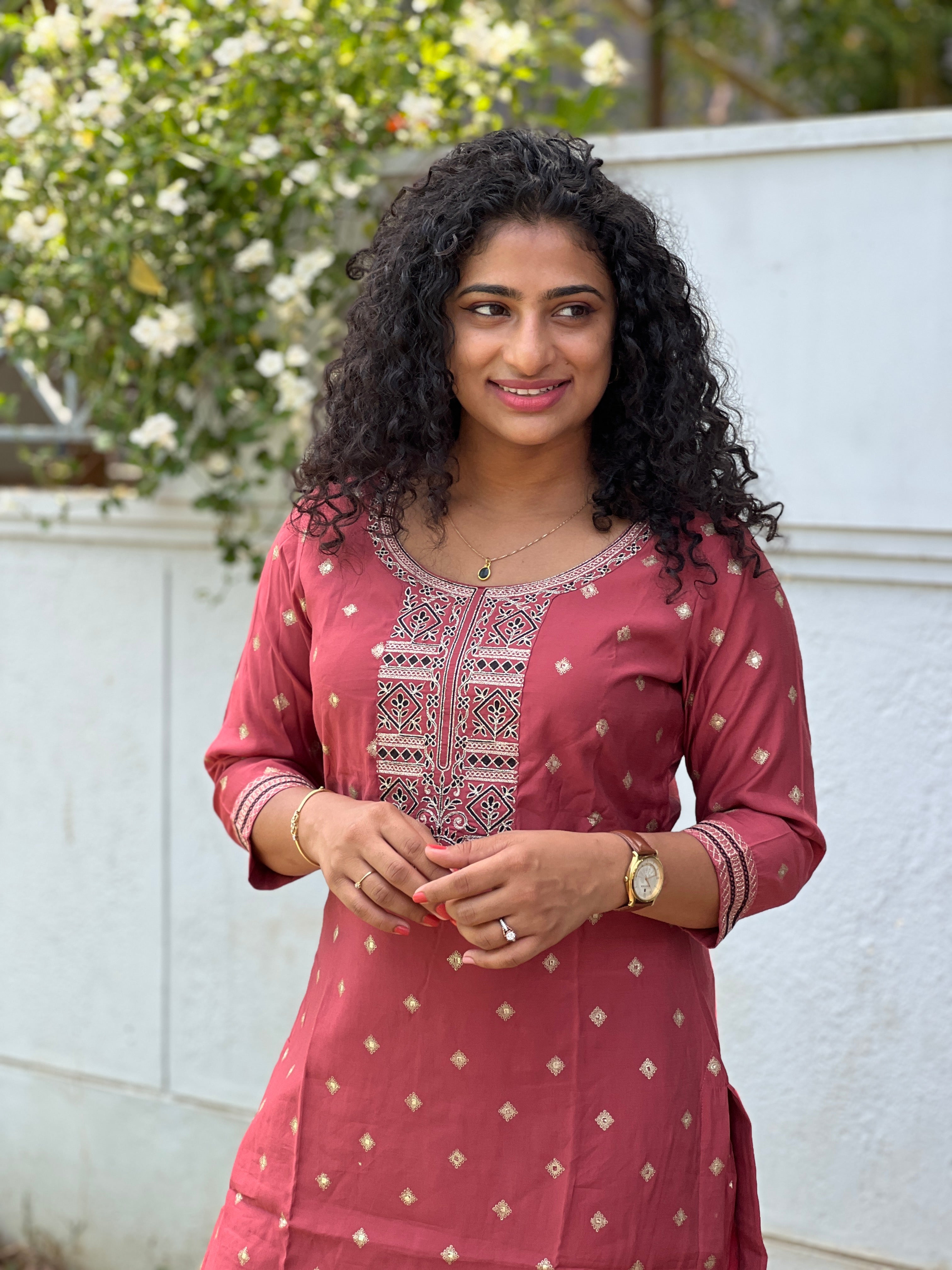 Foil Print Muslin Finish Kurta Set | SV251