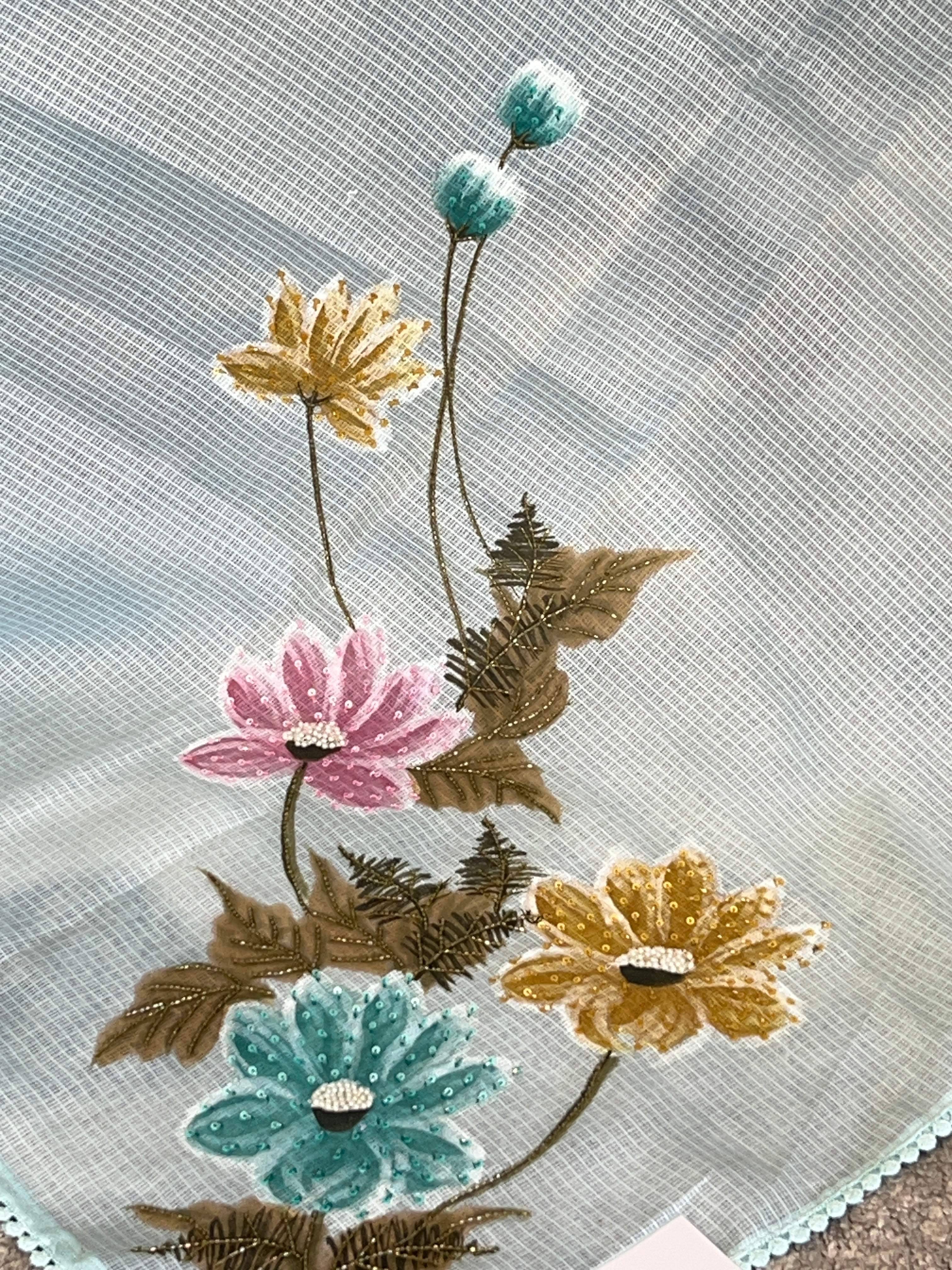 Floral Patterned Silky Kota Saree | BLD1850