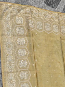 Kashida Inspired Machine Embroidery Tussar Saree | RGD321