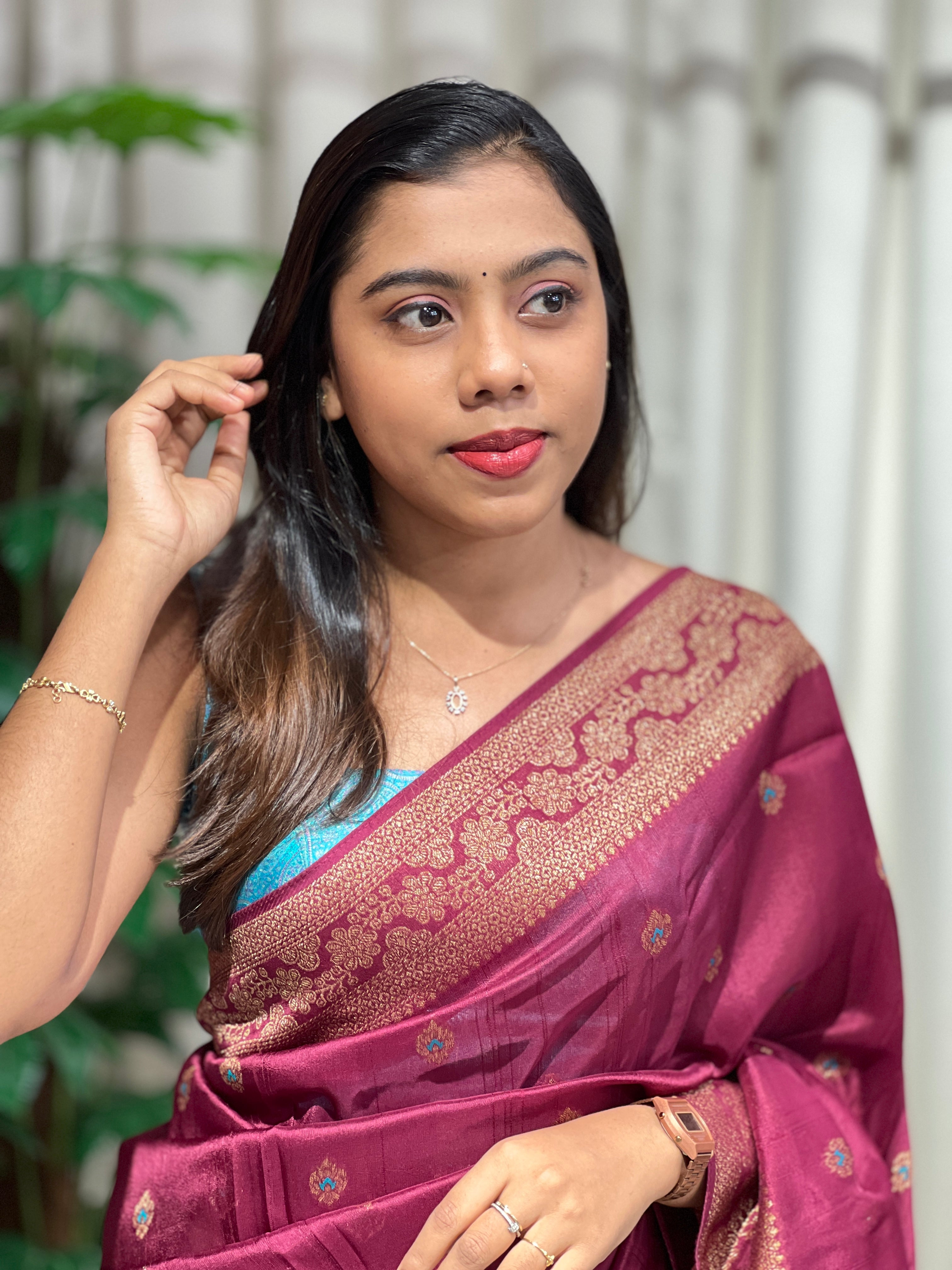 Zari and Thread Butta Detailed Semi Tussar Saree | YNG1181