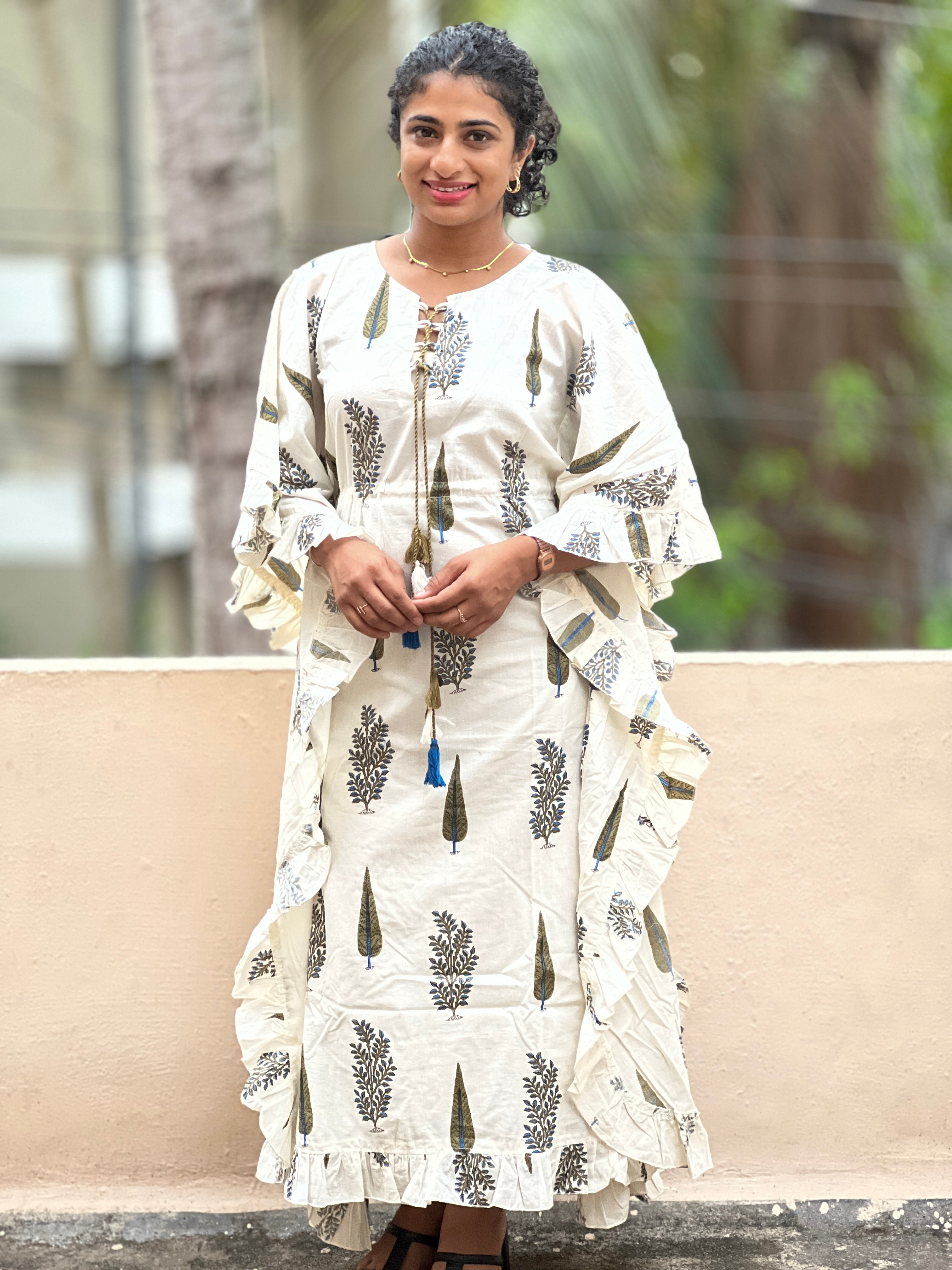 Off-White Block Printed Kaftan |YFT138