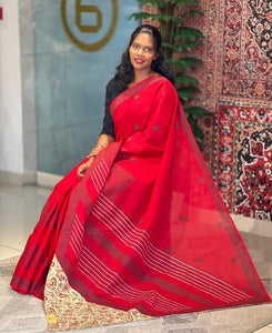 Block Printed Cotton Saree | SFA101