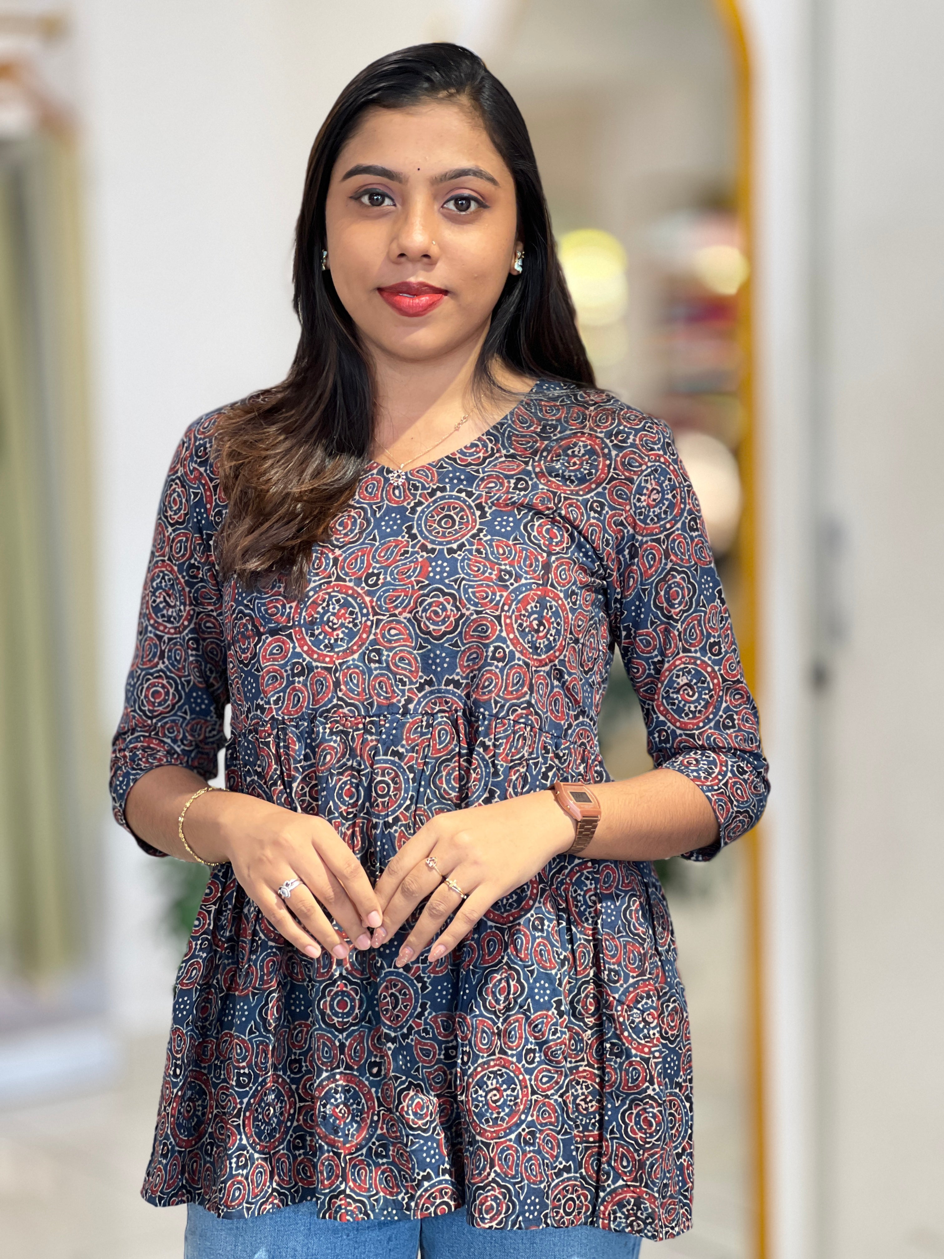 Block Printed Cotton Kurta | DNT1189