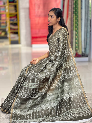 Printed Chanderi Finish Saree | VDA113