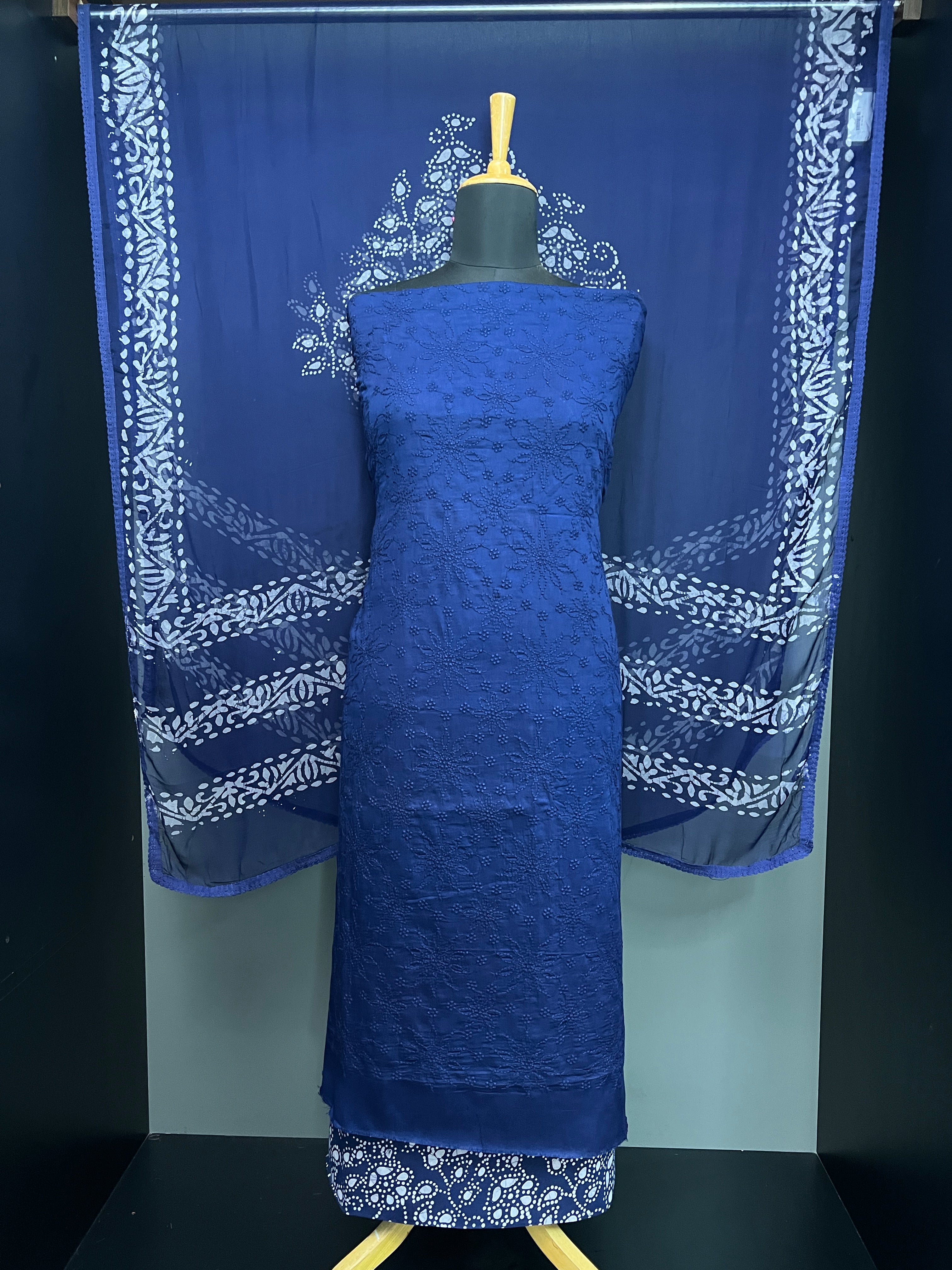 Floral Machine Embroidery Detailed Cotton Salwar Set | JT128