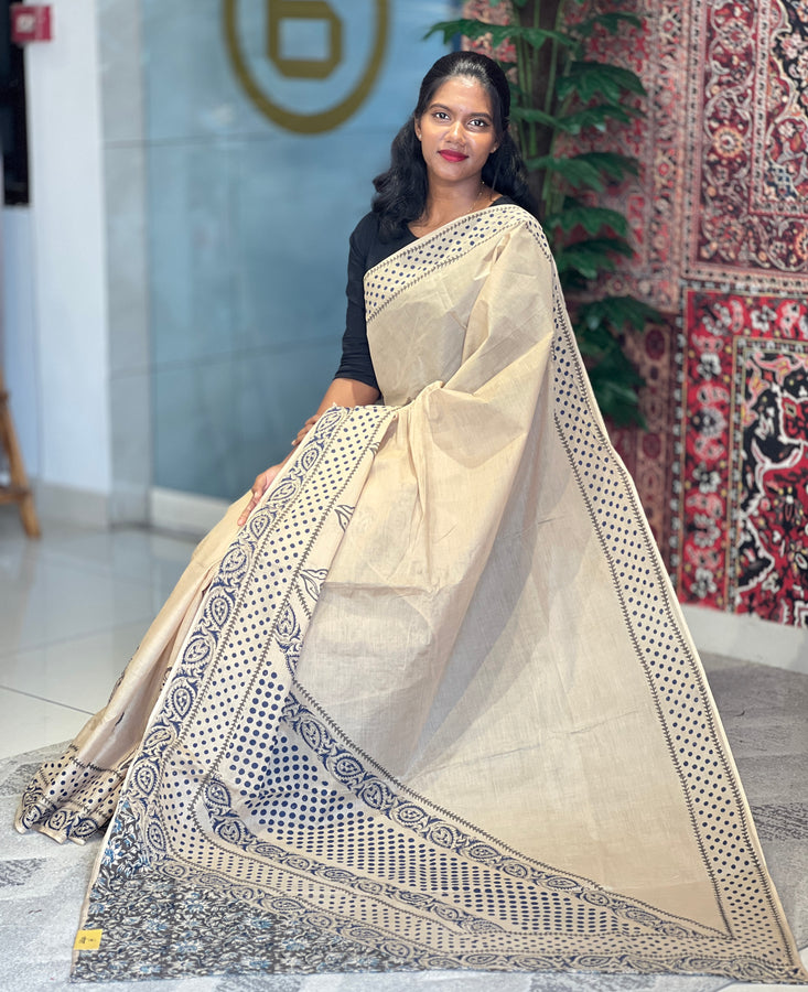 Floral Printed Cotton Saree | SFA105