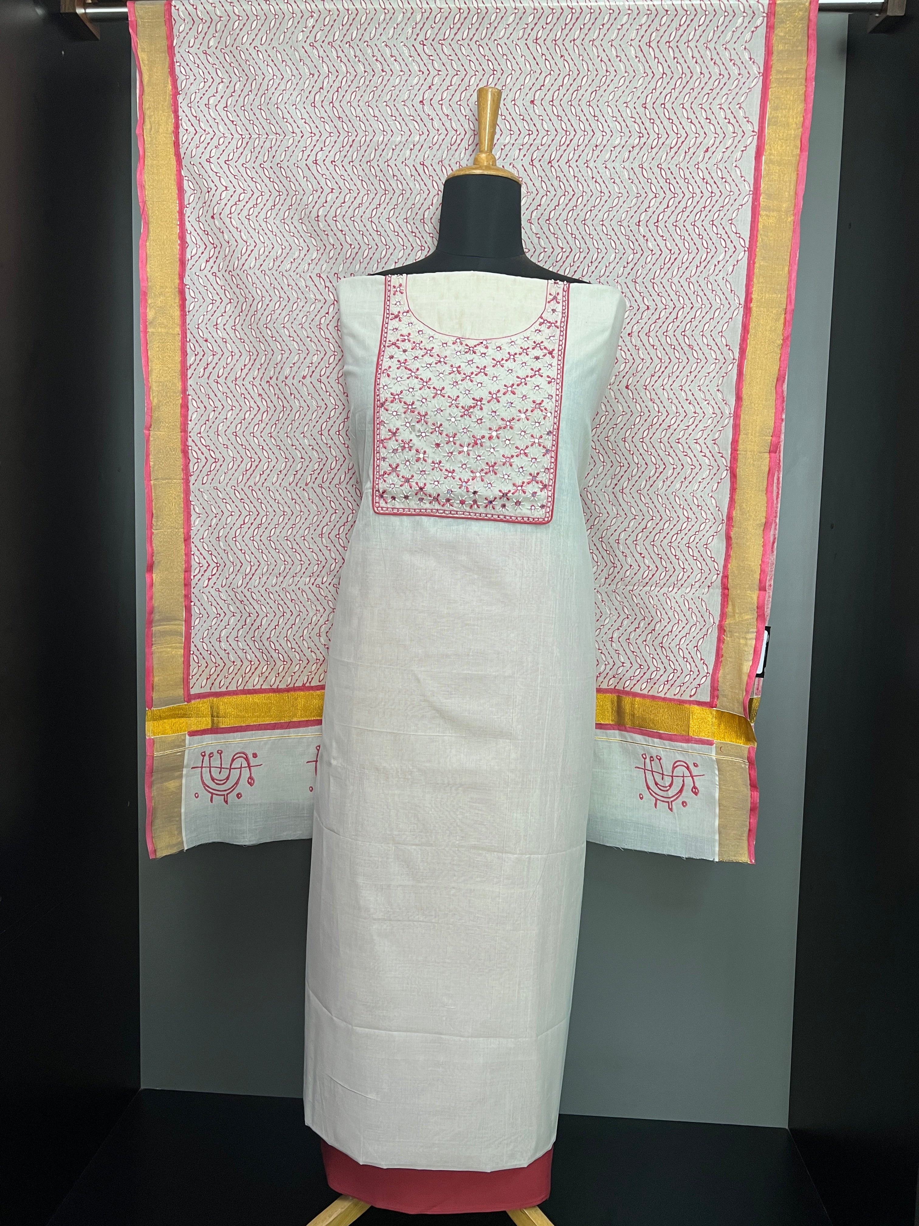 Embroidery Detailed Chanderi Salwar Set | JSC299