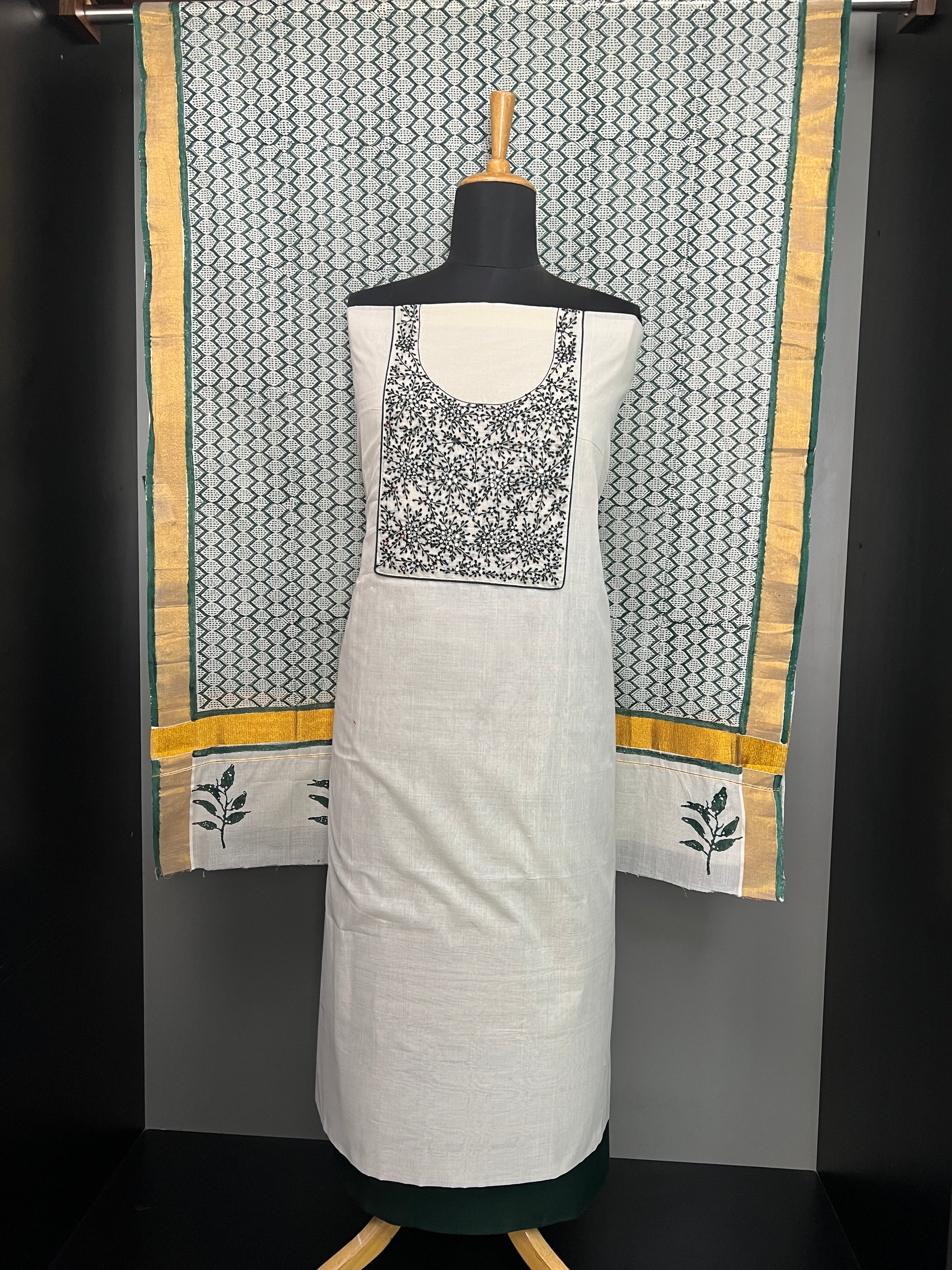 Embroidery Detailed Chanderi Salwar Set | JSC300