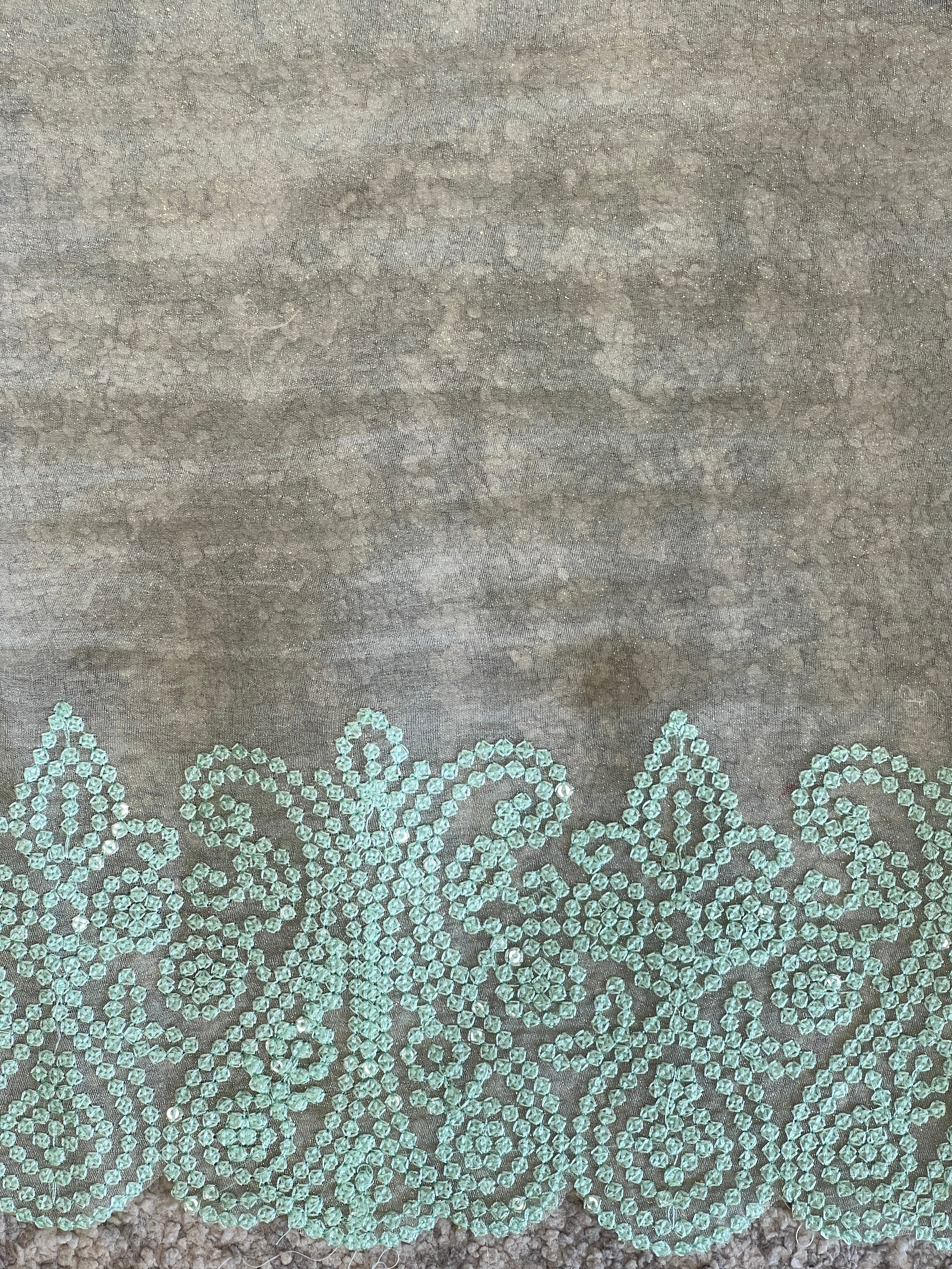 Machine Embroidery Detailed Shimmer Organza Saree | BLD1830