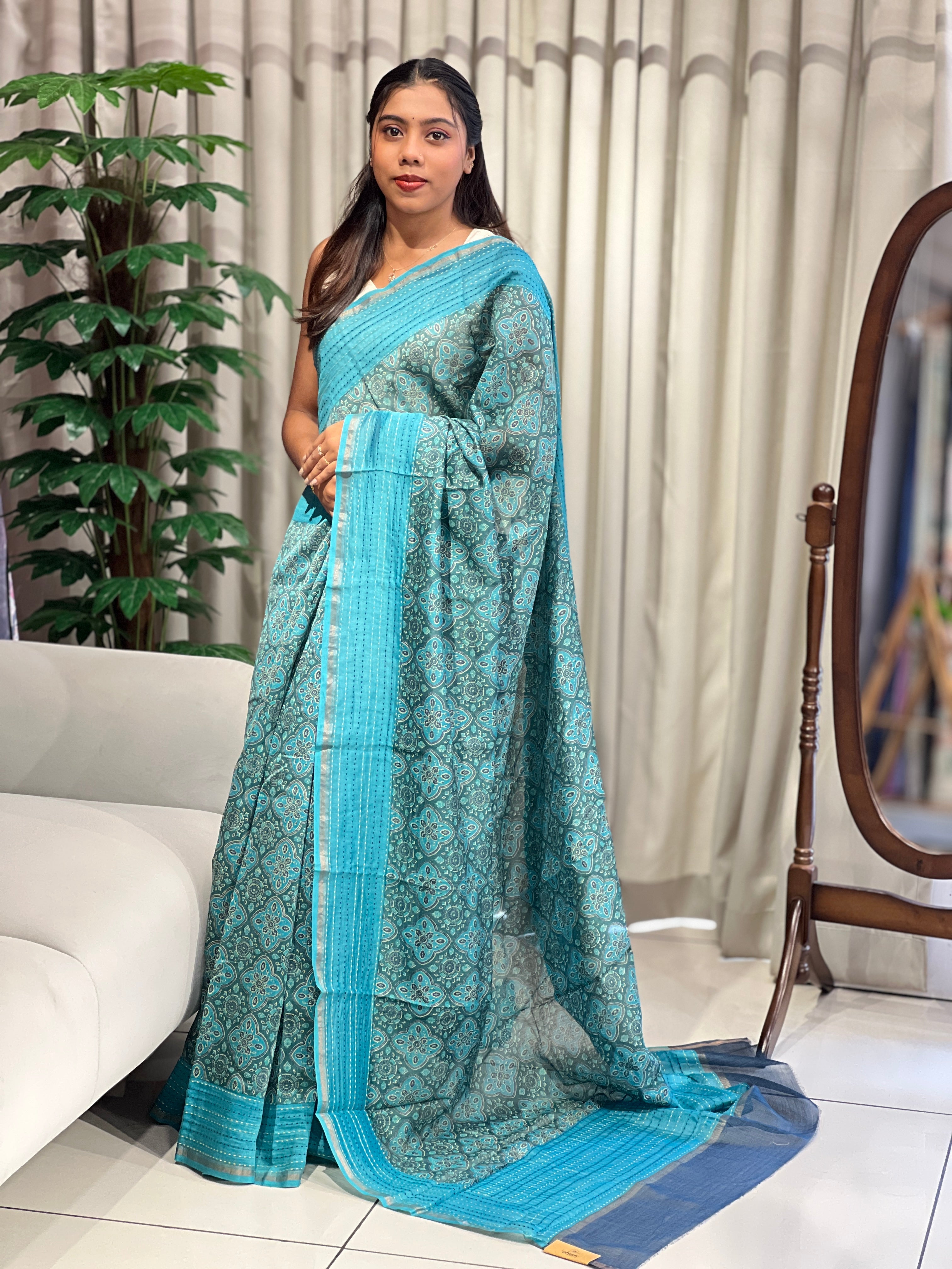 Digital Printed Chanderi Saree | RGD1021