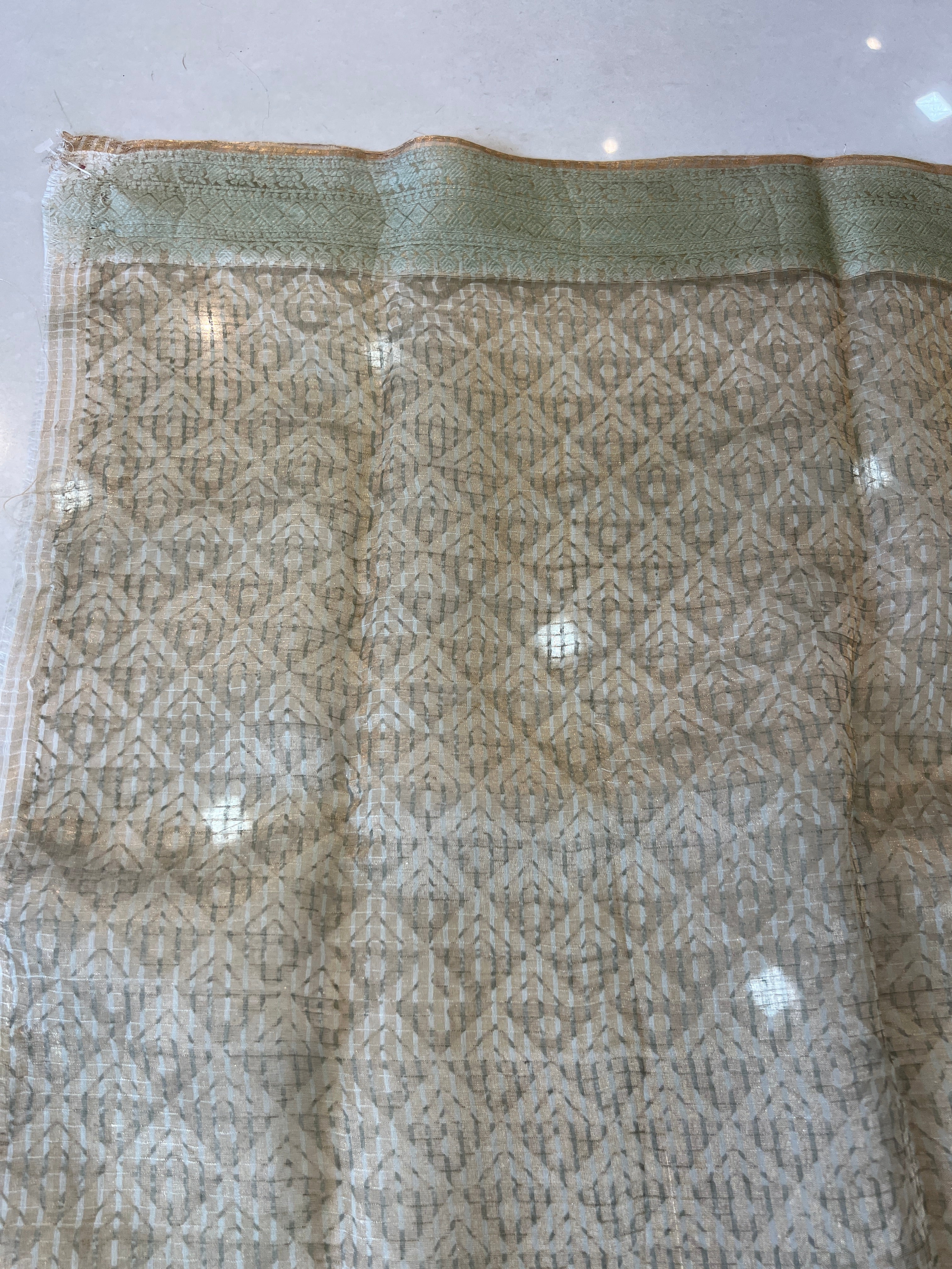 Block Printed  Modal Chanderi Saree | SMC108