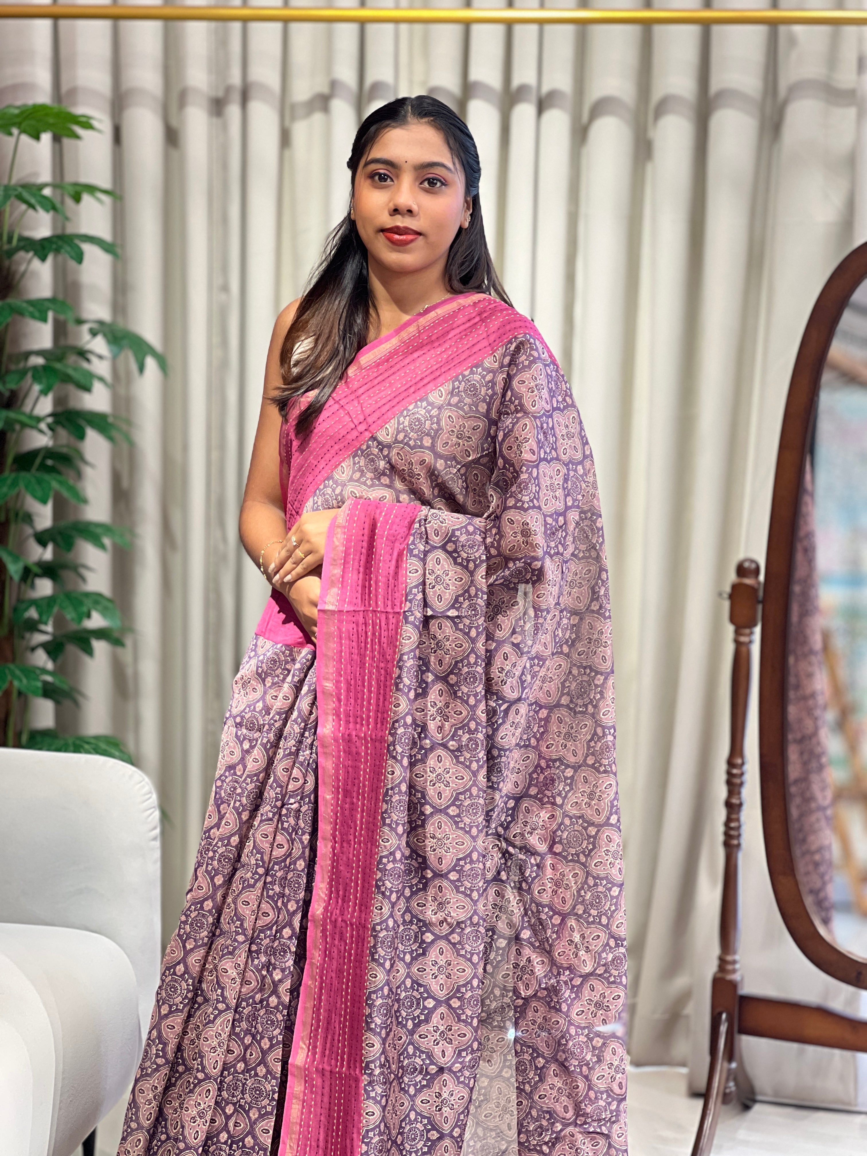 Digital Printed Chanderi Saree | RGD1018