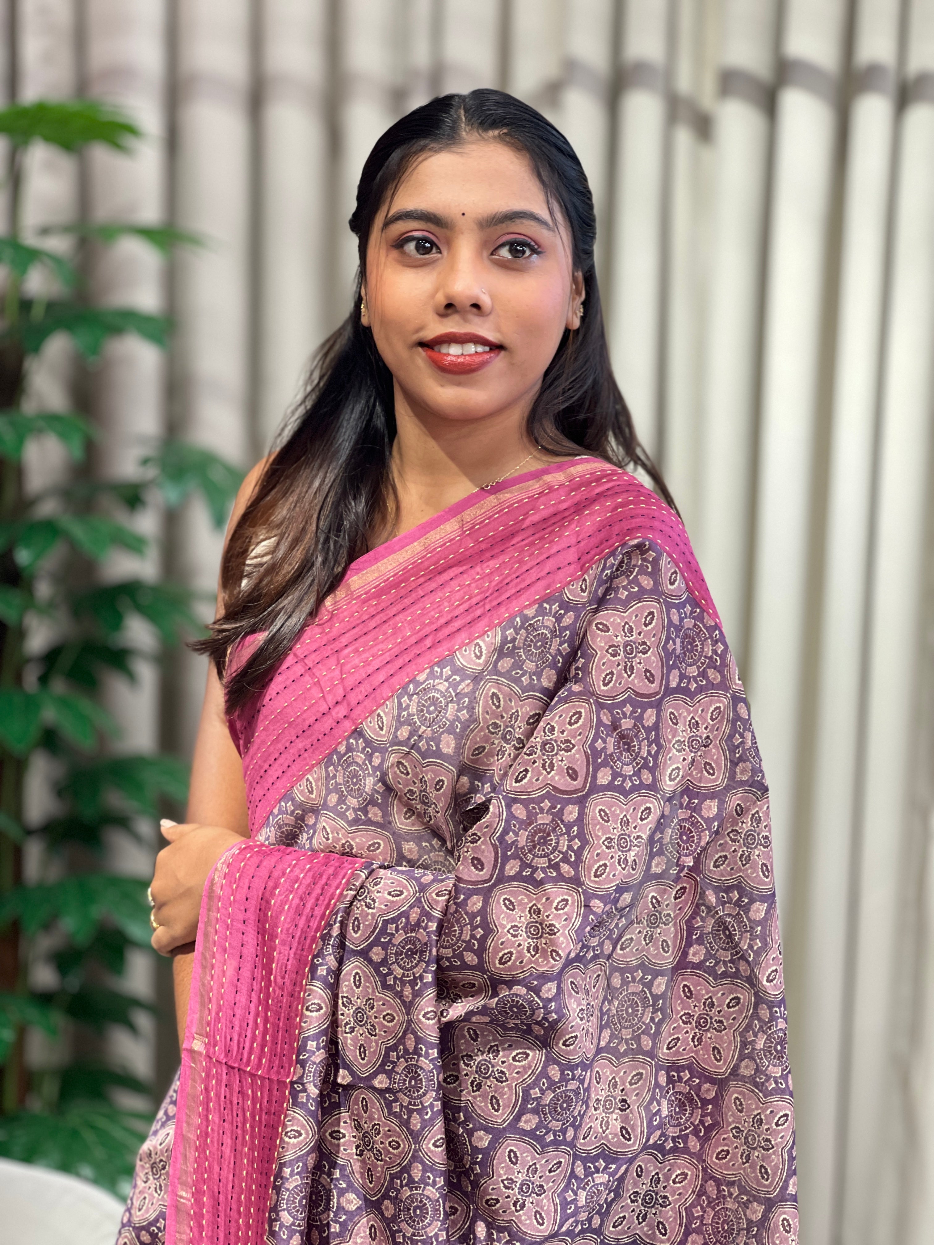 Digital Printed Chanderi Saree | RGD1018