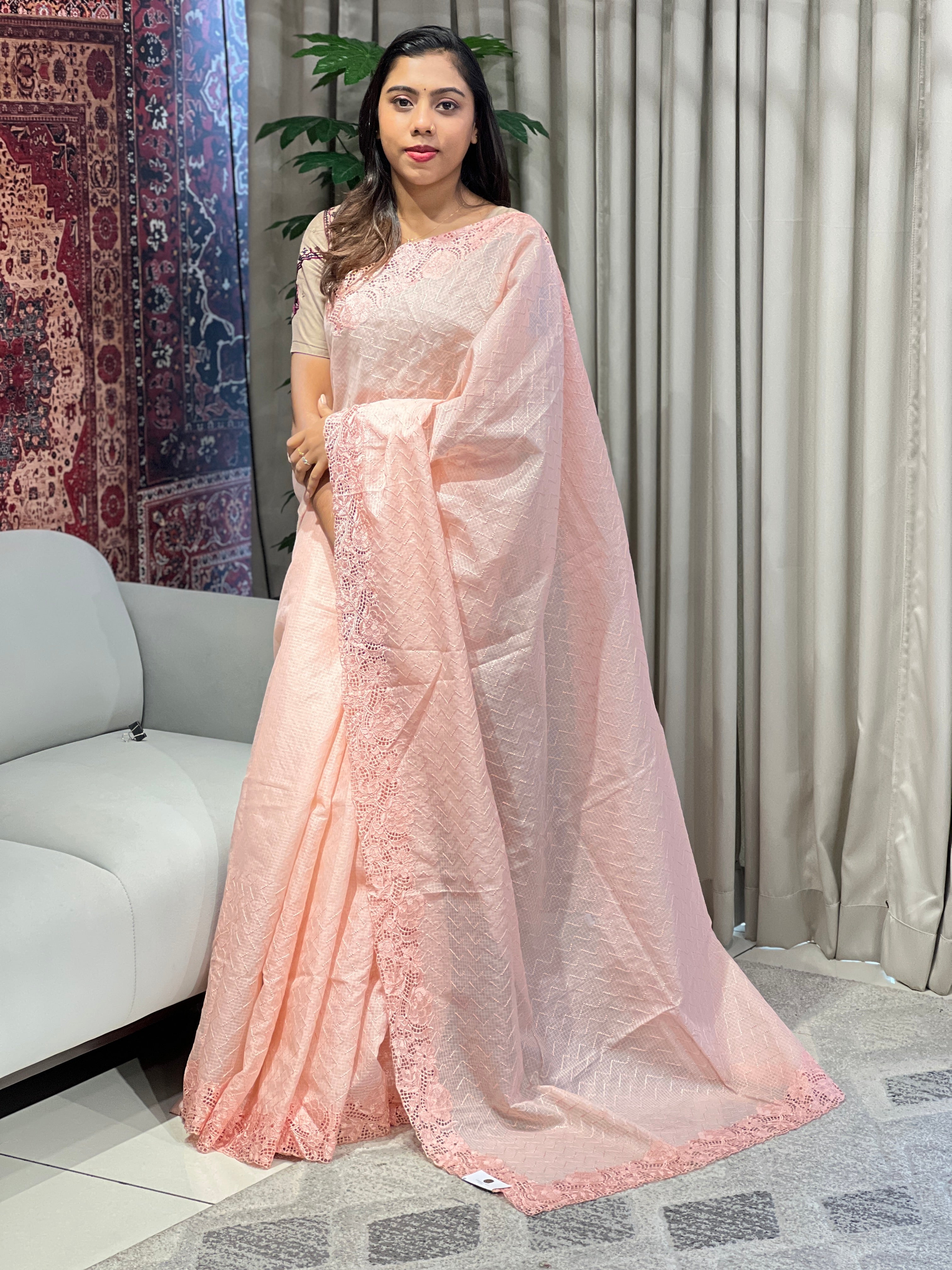 Zig Zag Embroidery Detailed Kota Saree | BLD1857