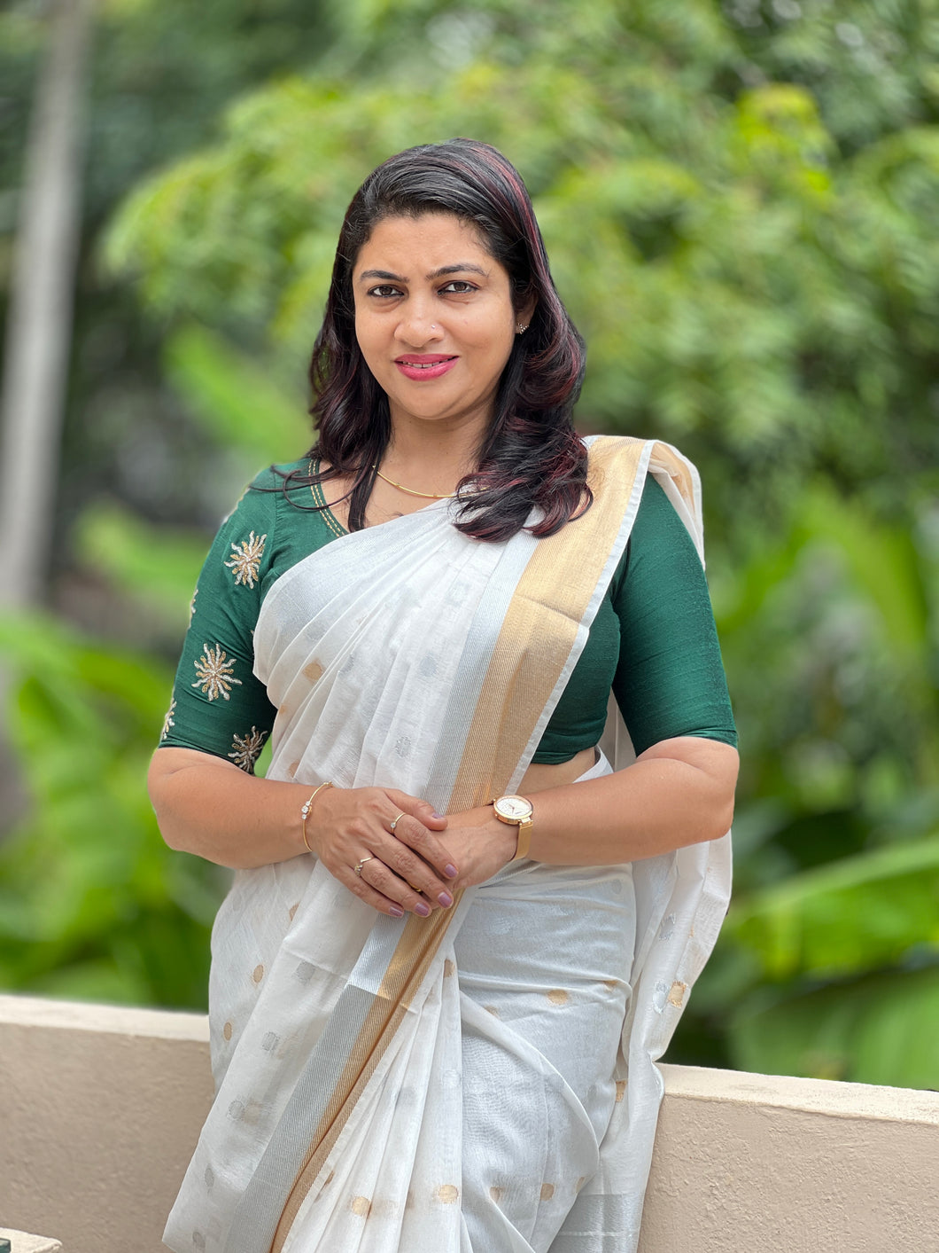 Buy mylooms Womens Kuthampully Cotton Printed Kerala Saree Silver Black Set  saree at Amazon.in