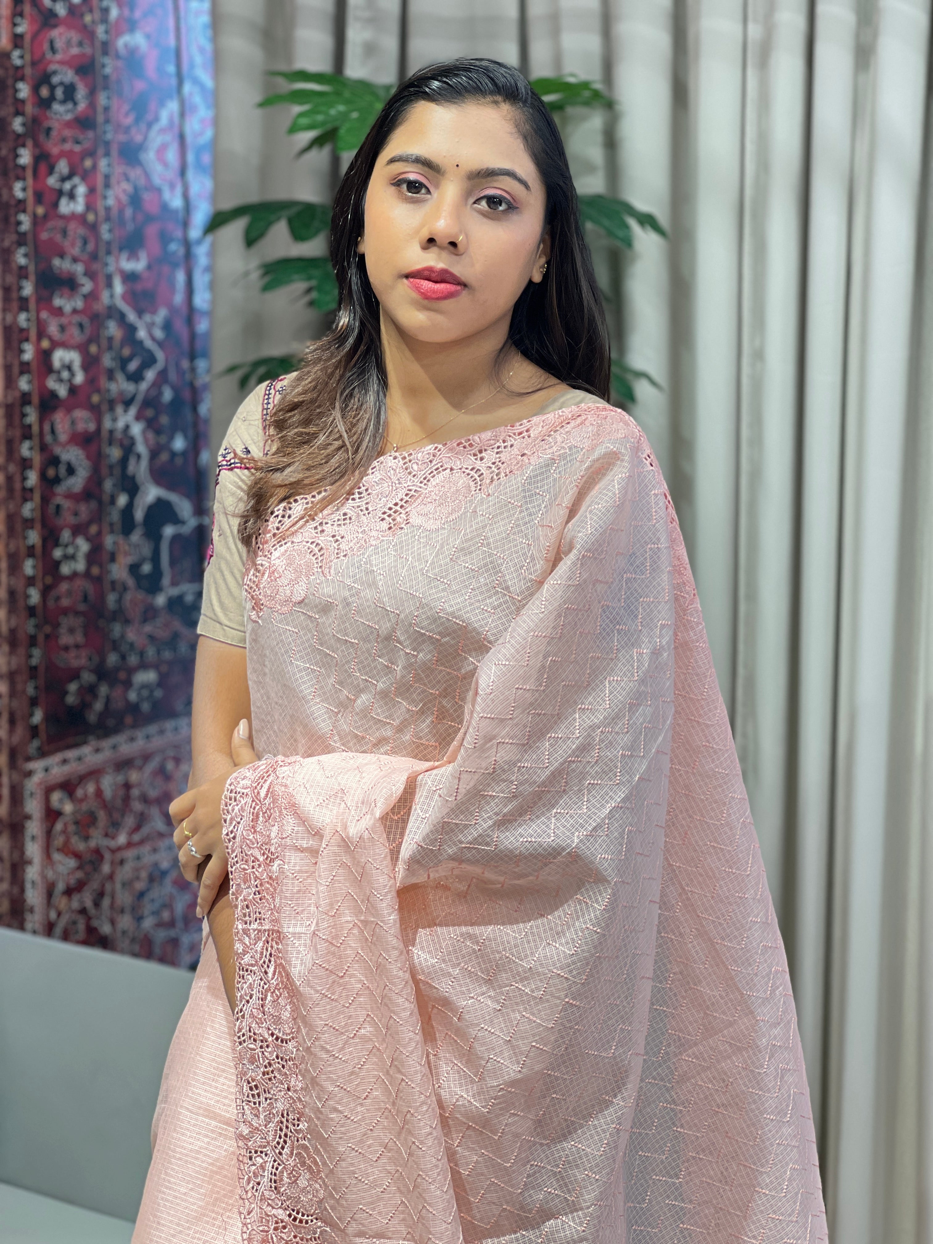 Zig Zag Embroidery Detailed Kota Saree | BLD1857