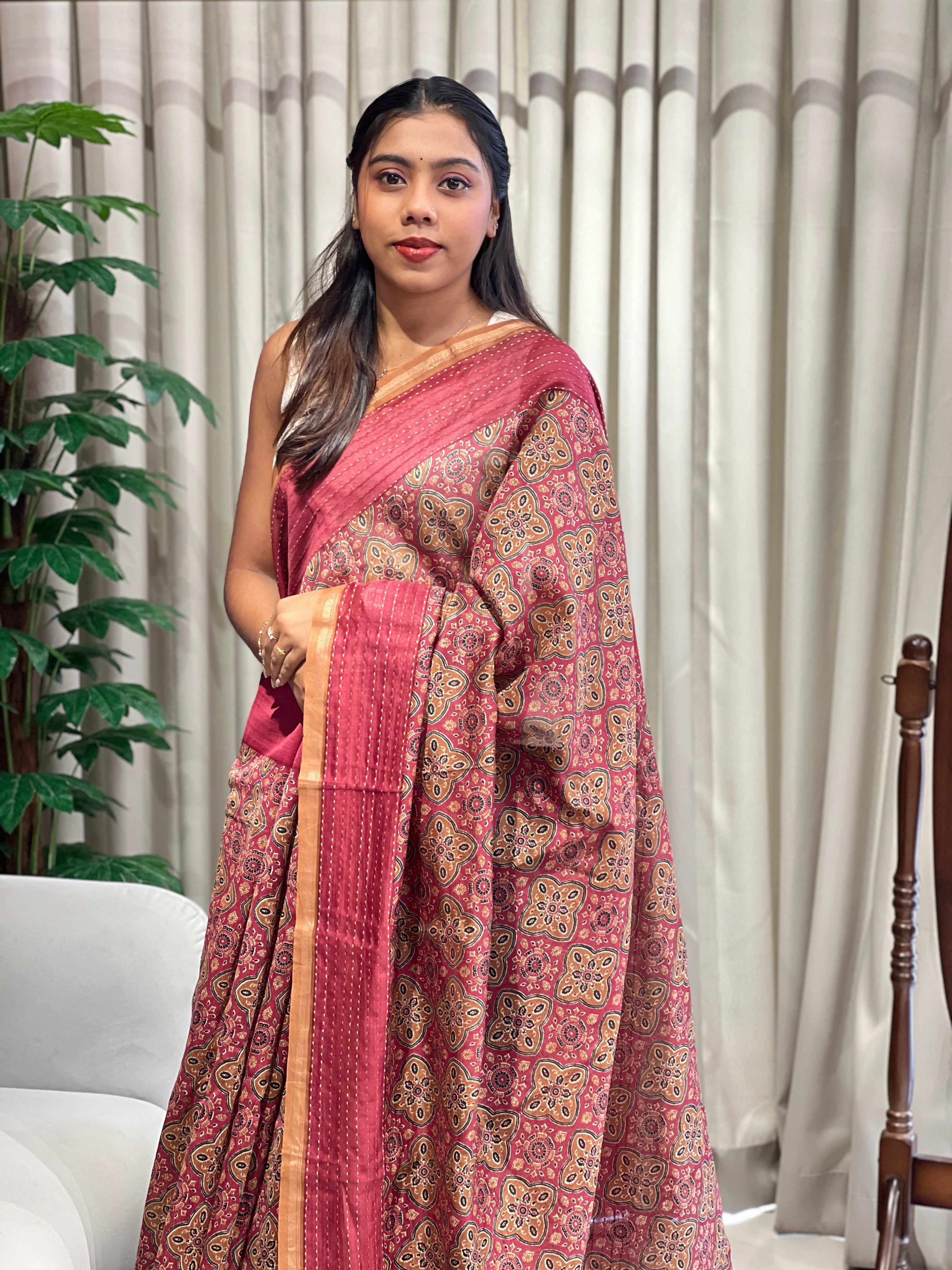 Digital Printed Chanderi Saree | RGD1017