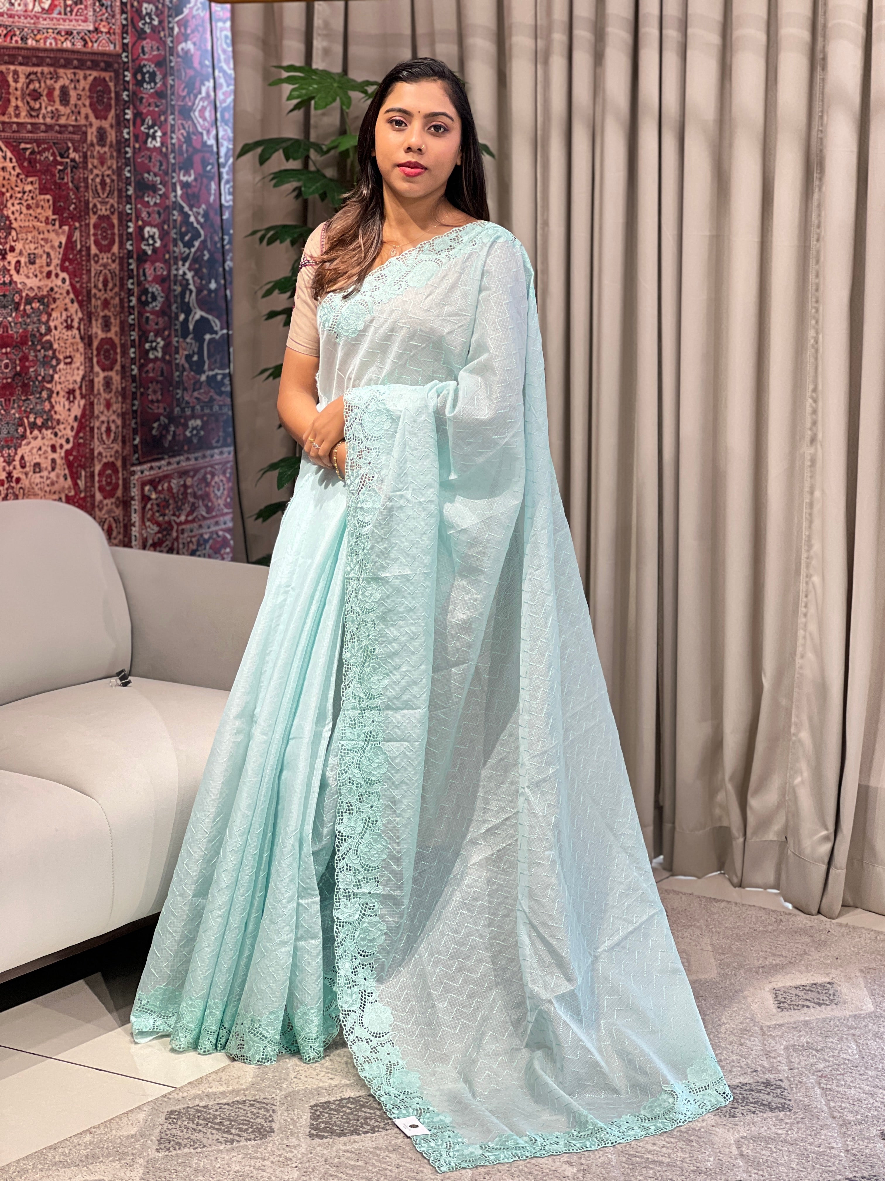 Zig Zag Embroidery Detailed Kota Saree | BLD1858