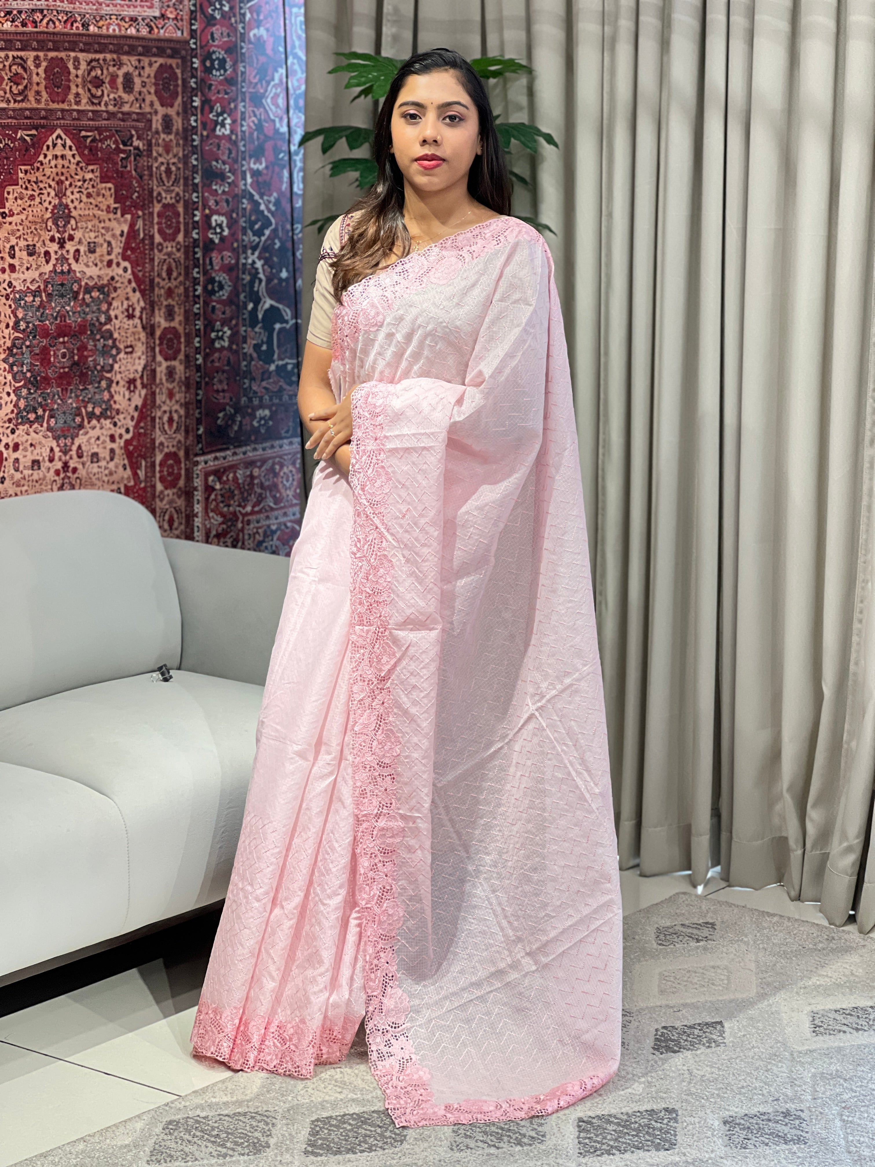 Zig Zag Embroidery Detailed Kota Saree | BLD1859