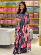 Floral Digital Printed Satin Crepe Saree | SSN123