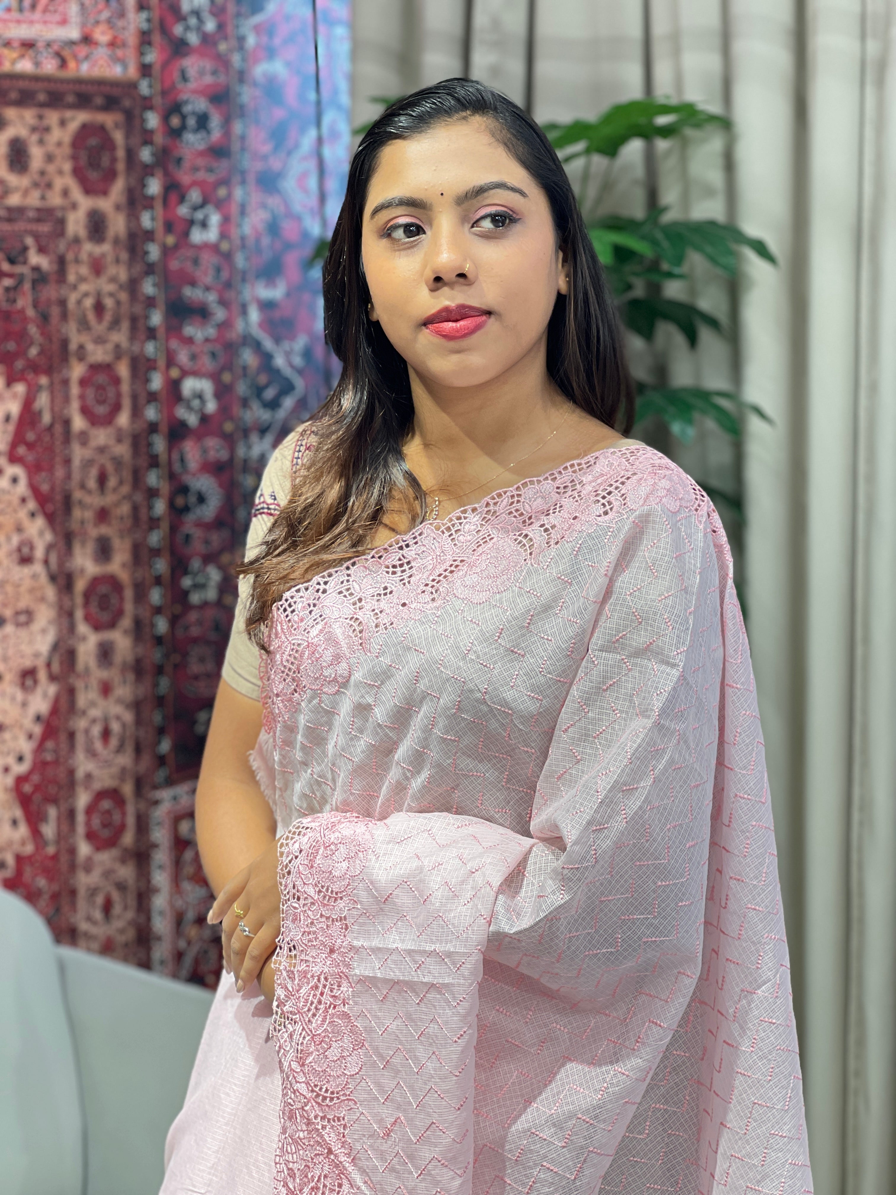 Zig Zag Embroidery Detailed Kota Saree | BLD1859