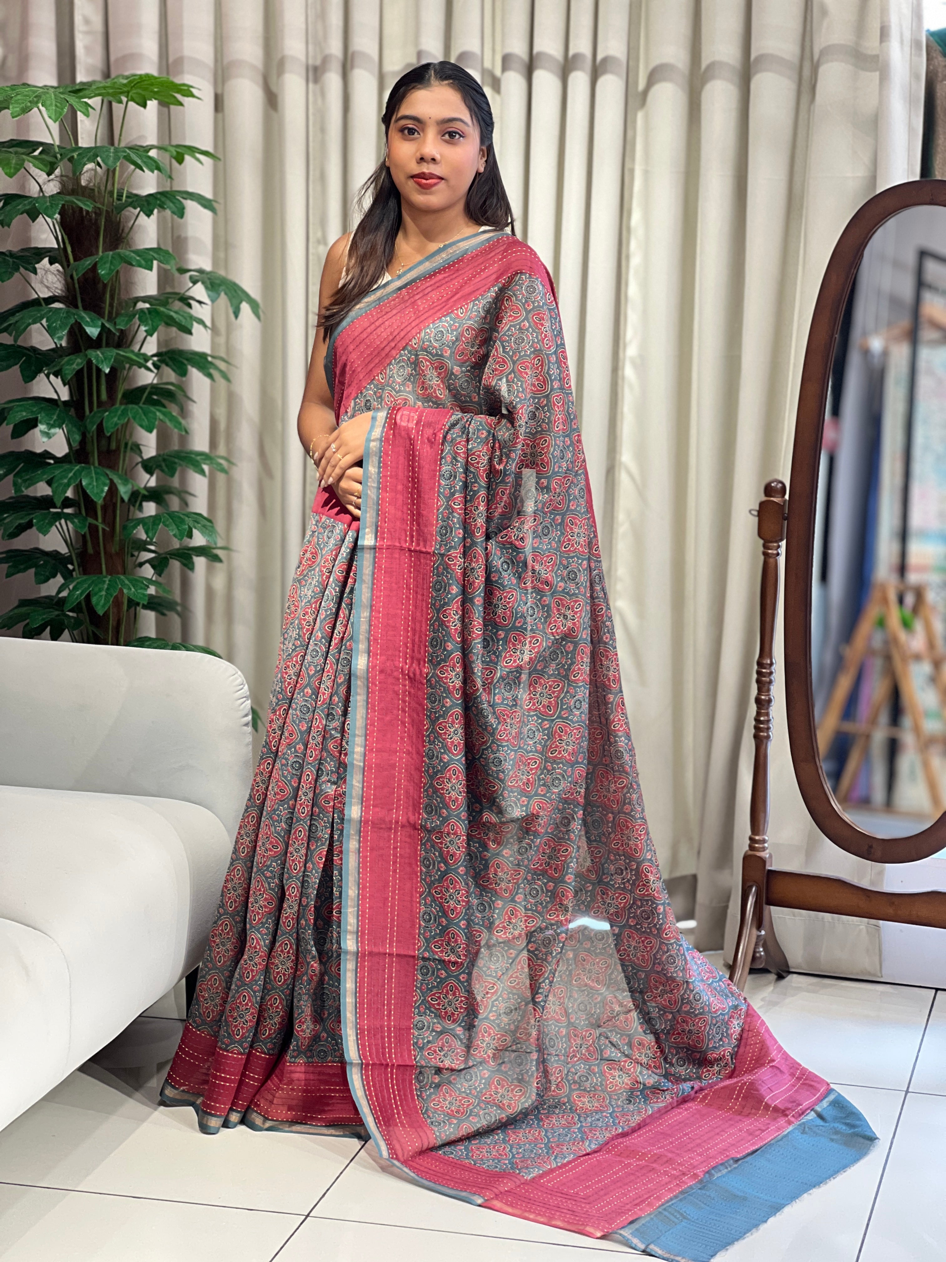 Digital Printed Chanderi Saree | RGD1019