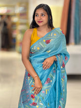 Traditional Hand Embroidered Crushed Organza Saree | GAR139