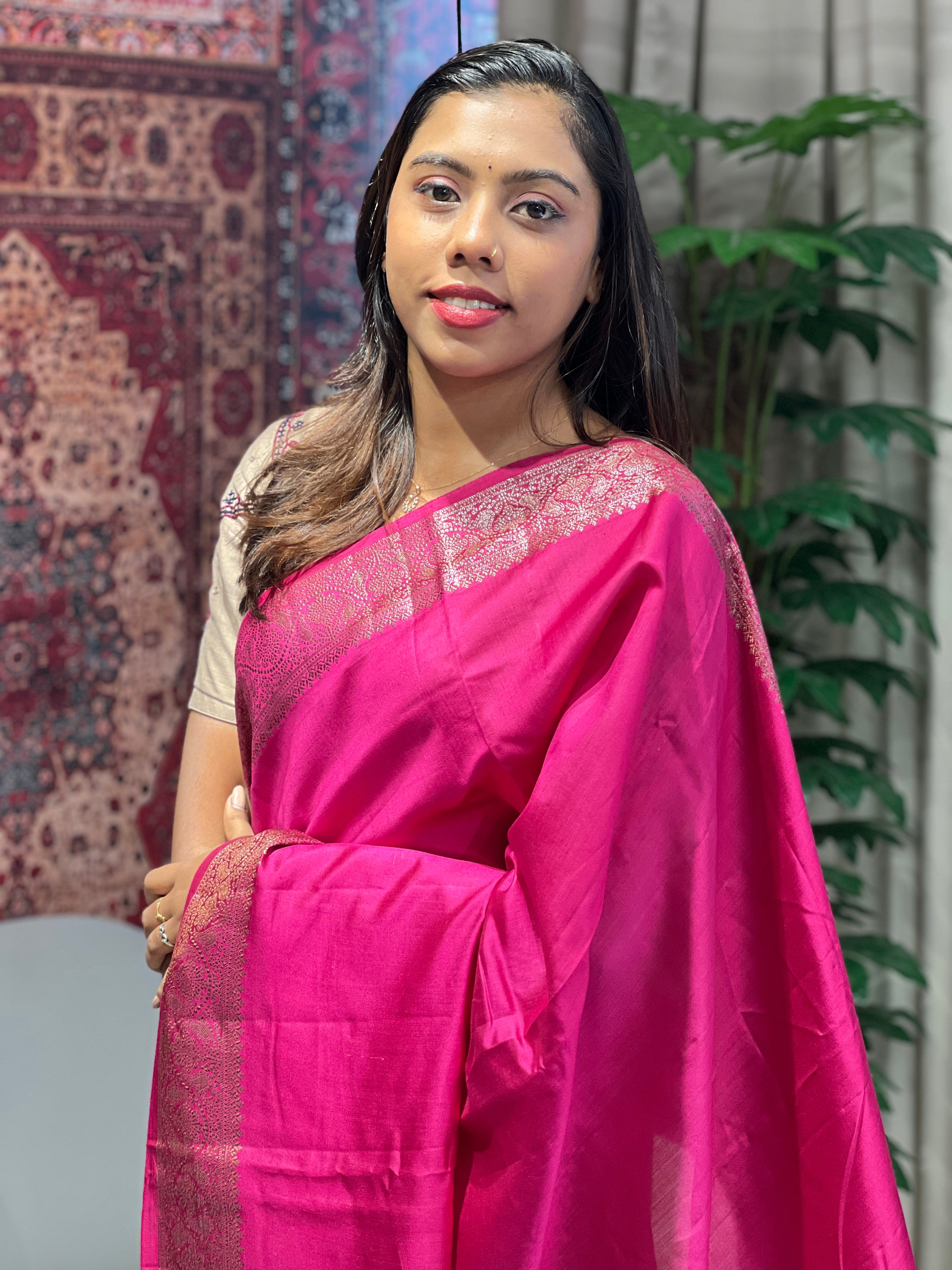 Zari And Thread Woven Pure Banarasi Silk Saree | YNG751