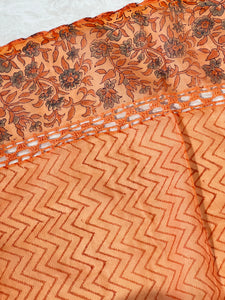 Supernet Kota Saree With Kalamkari Printed Borders | PF1023