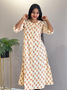 Screen Printed Cotton Kurta | NCF220