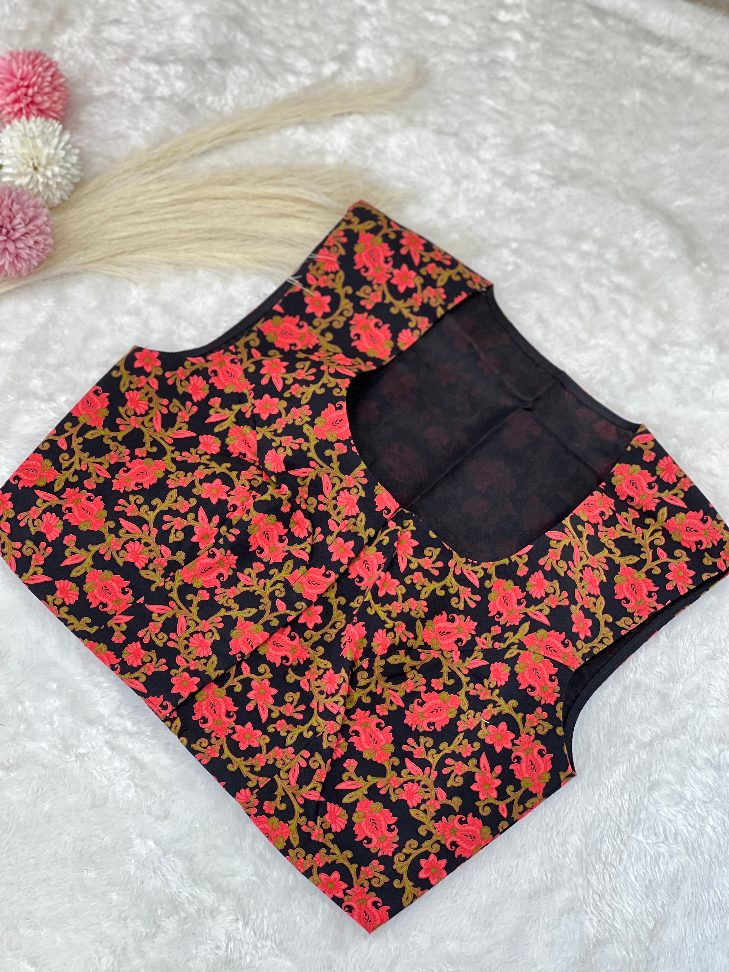 Floral Printed Patterned Cotton Ready Made Blouse | DNB168