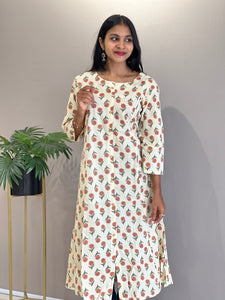 Screen Printed Cotton Kurta | NCF220