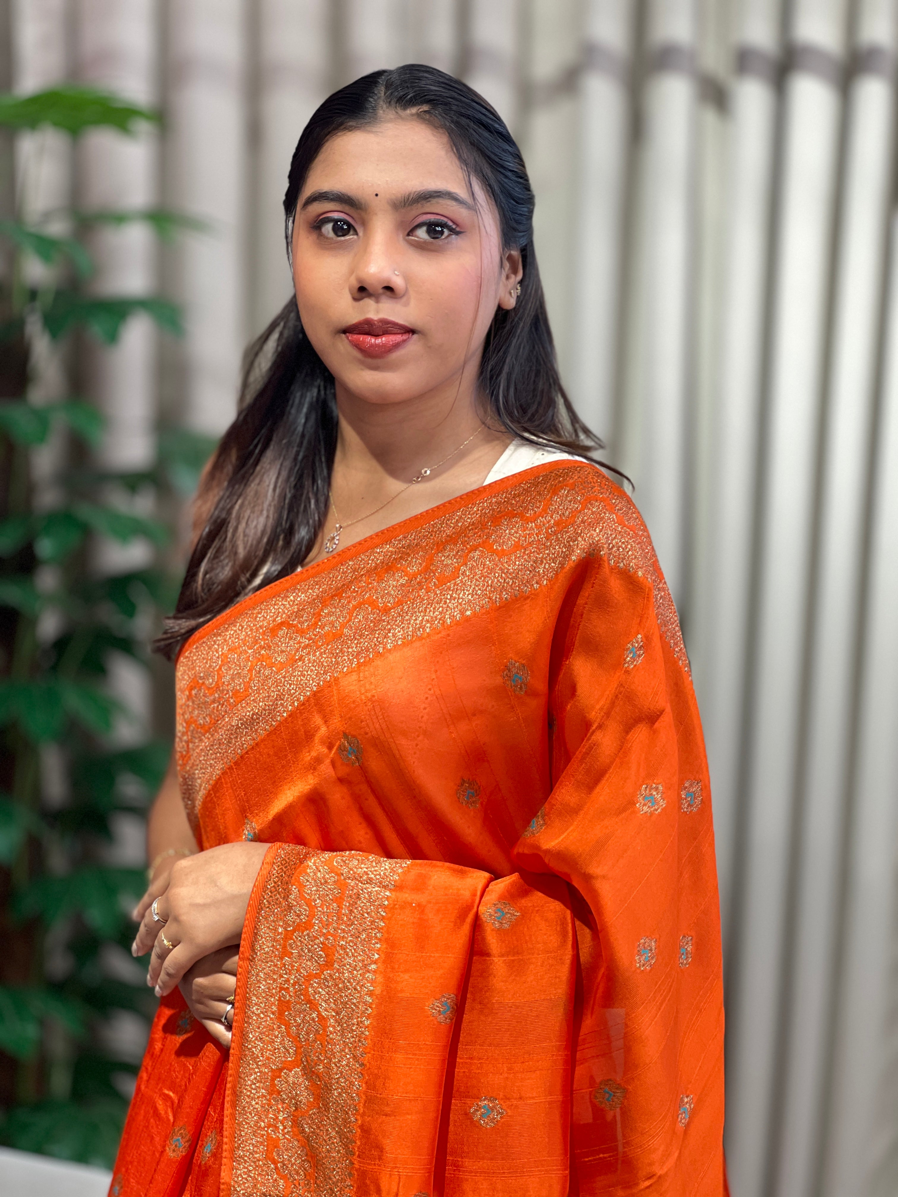 Zari and Thread Butta Detailed Semi Tussar Saree | YNG1180