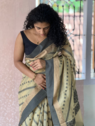 Banarasi Inspired Pattern Cotton Blended Saree | JDS108