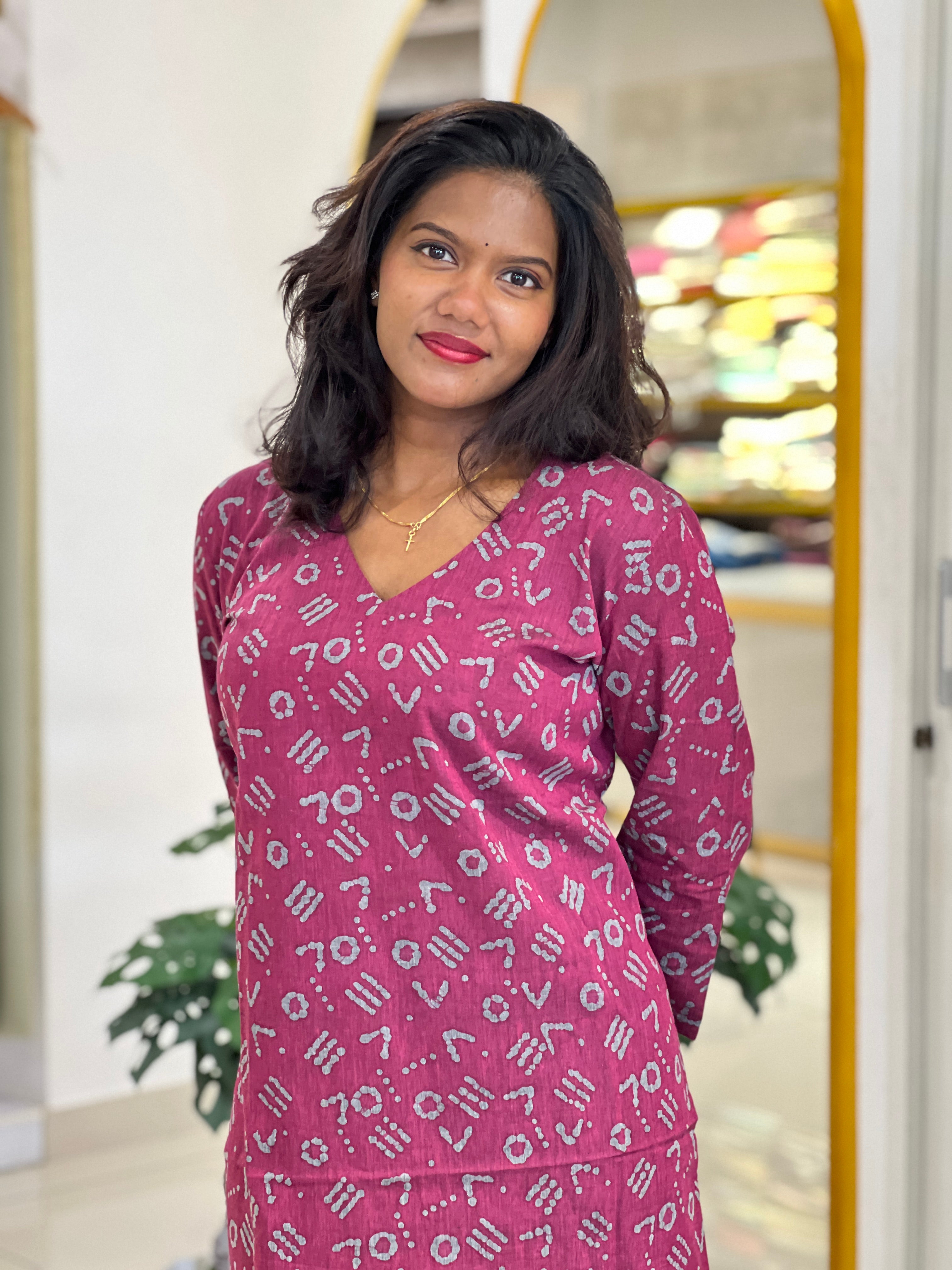 Batik Printed Cotton Kurta |DNT1173