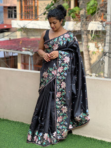 Machine Embroidery Semi-Tussar Saree | SBS808