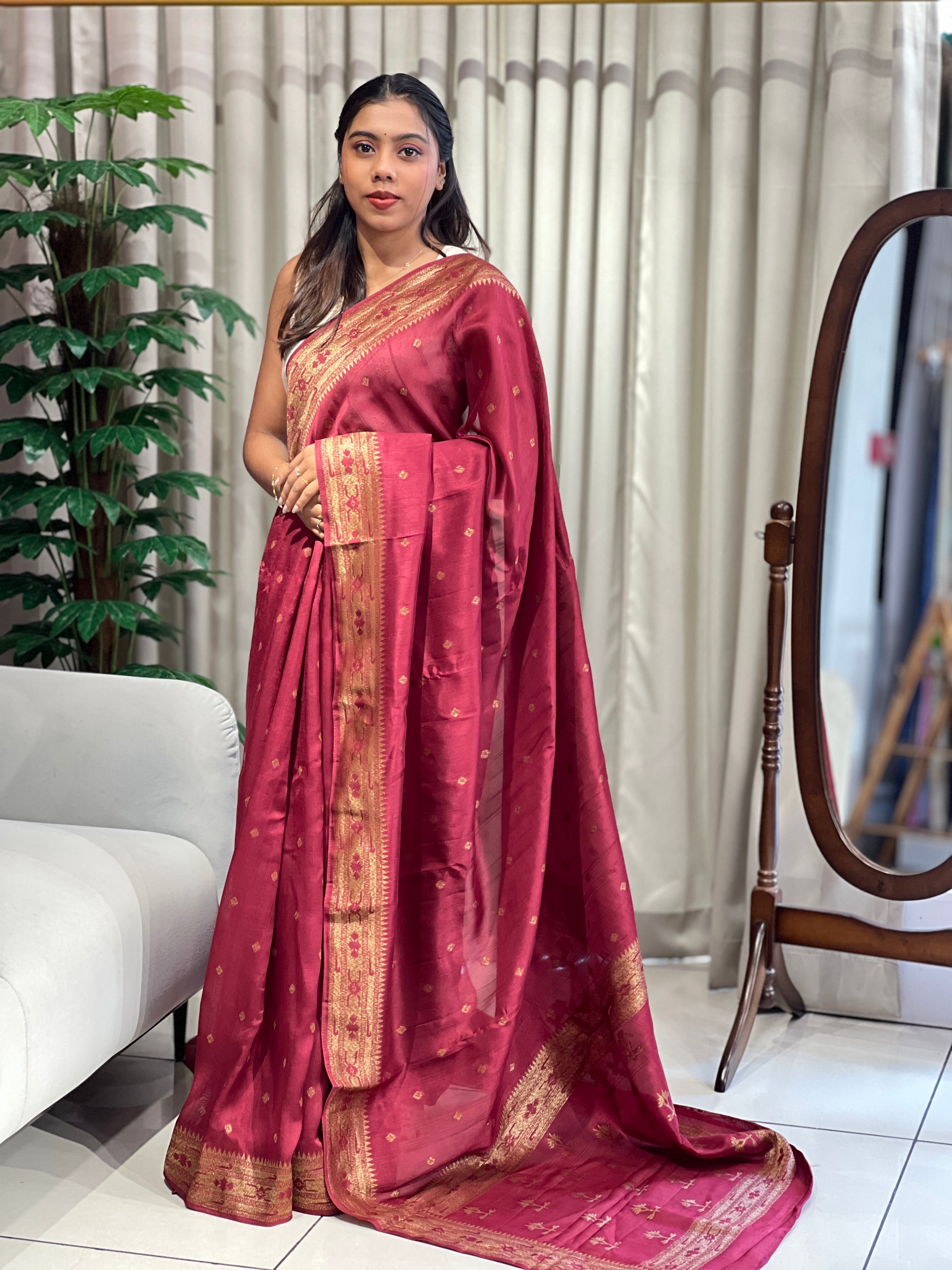 Banarasi Woven Semi Tussar Saree | YNG1186