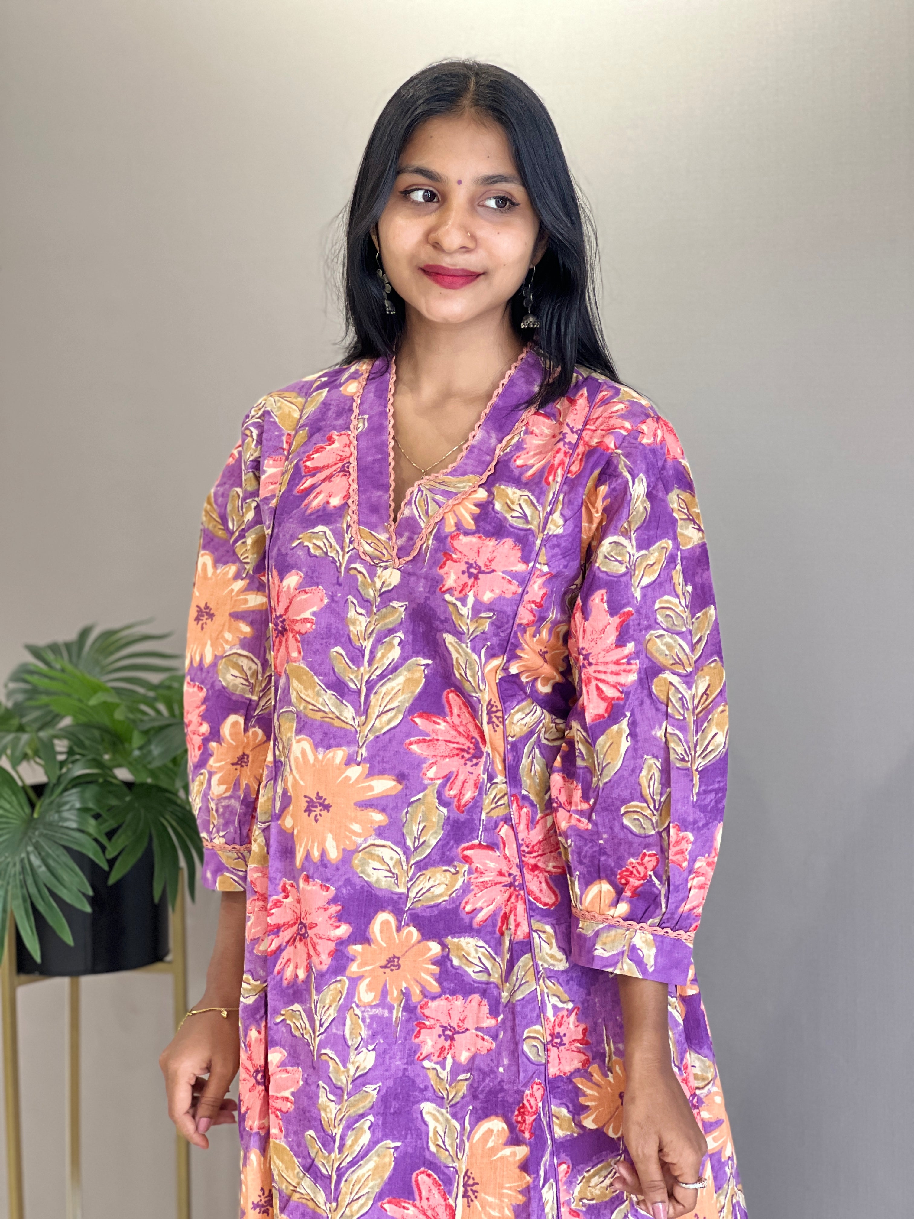 Screen Printed Cotton Kurta Set | NCF209