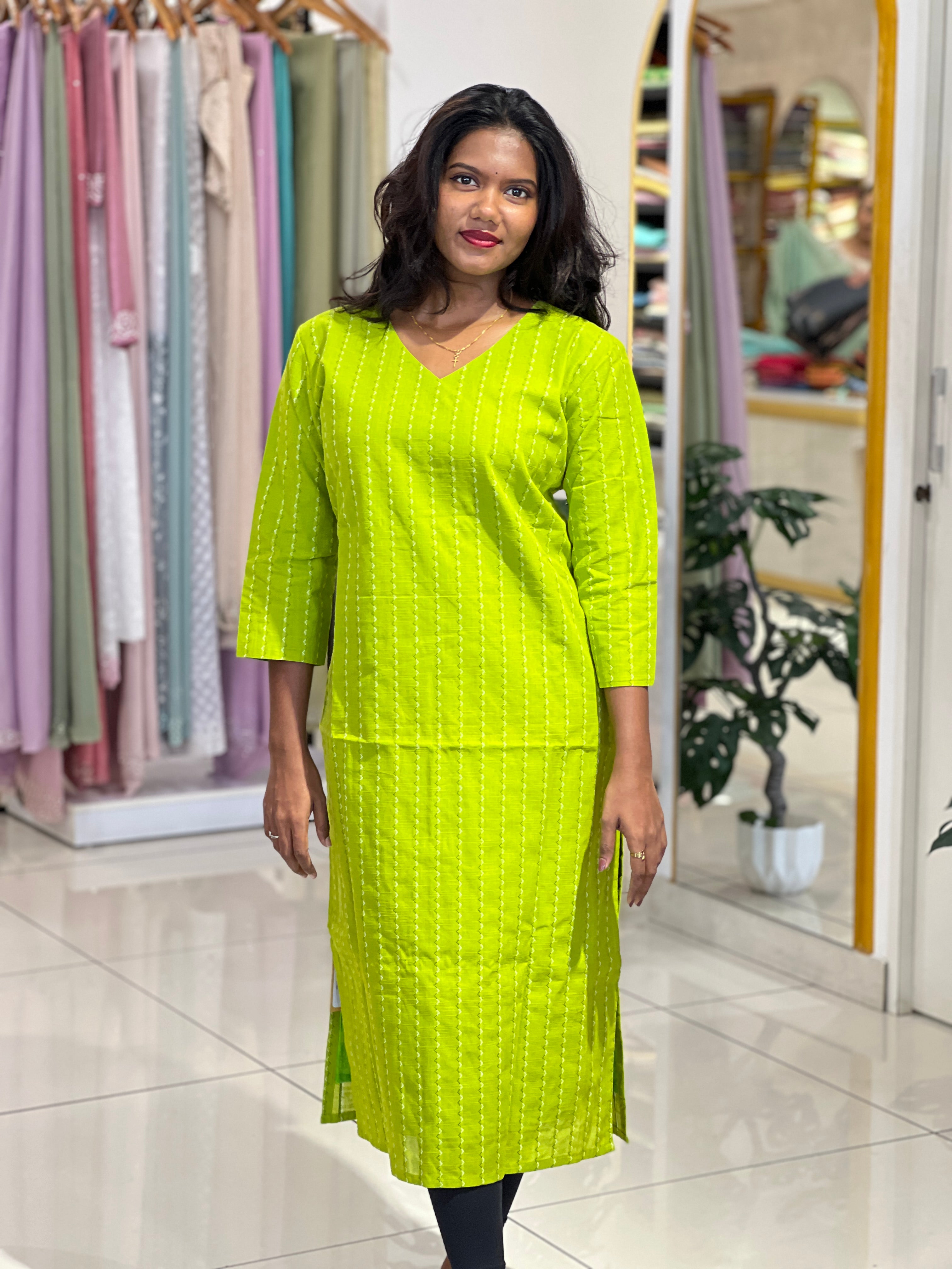 Thread Weaving Pattern Cotton Kurta |DNT1165
