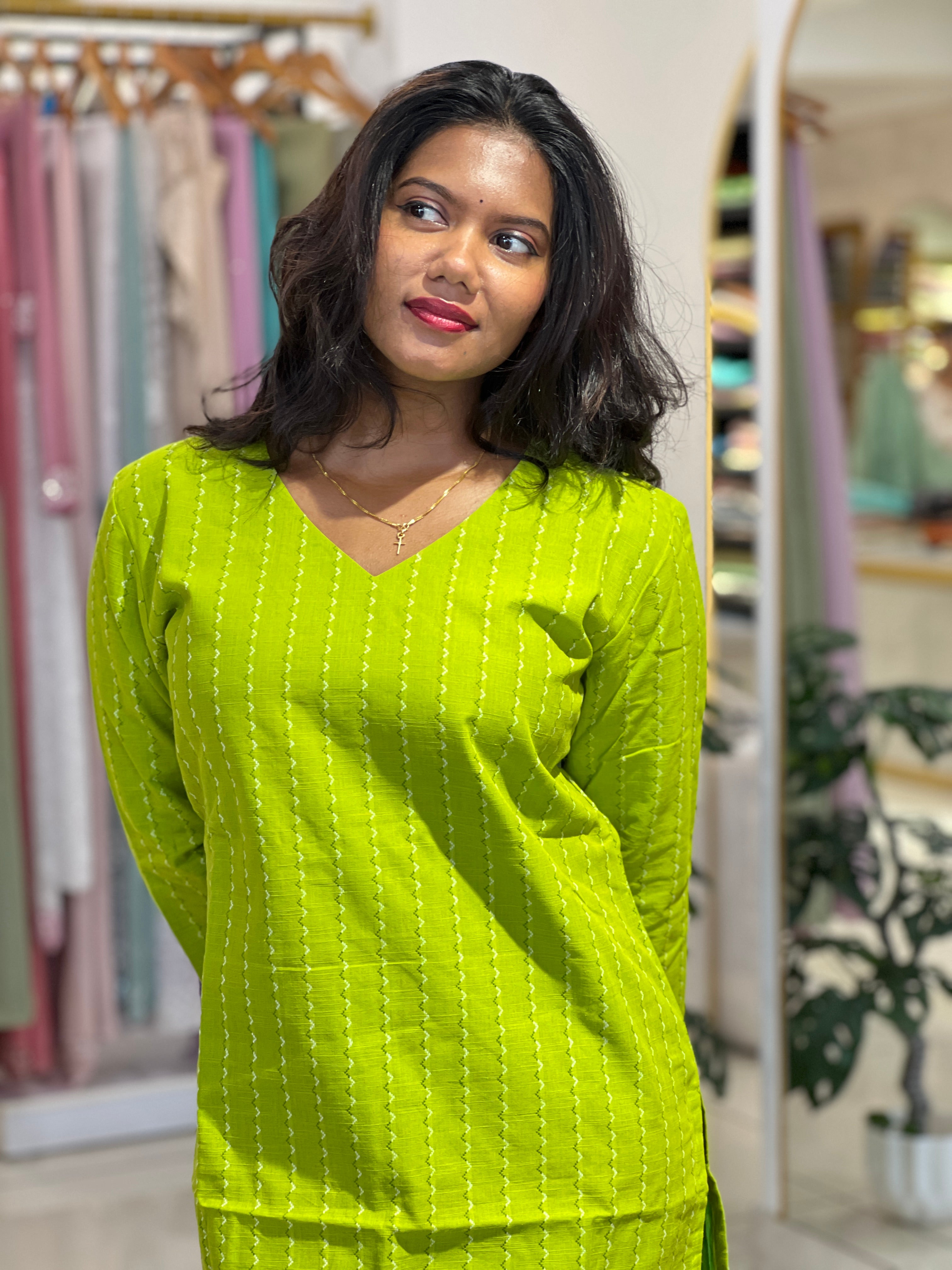 Thread Weaving Pattern Cotton Kurta |DNT1165