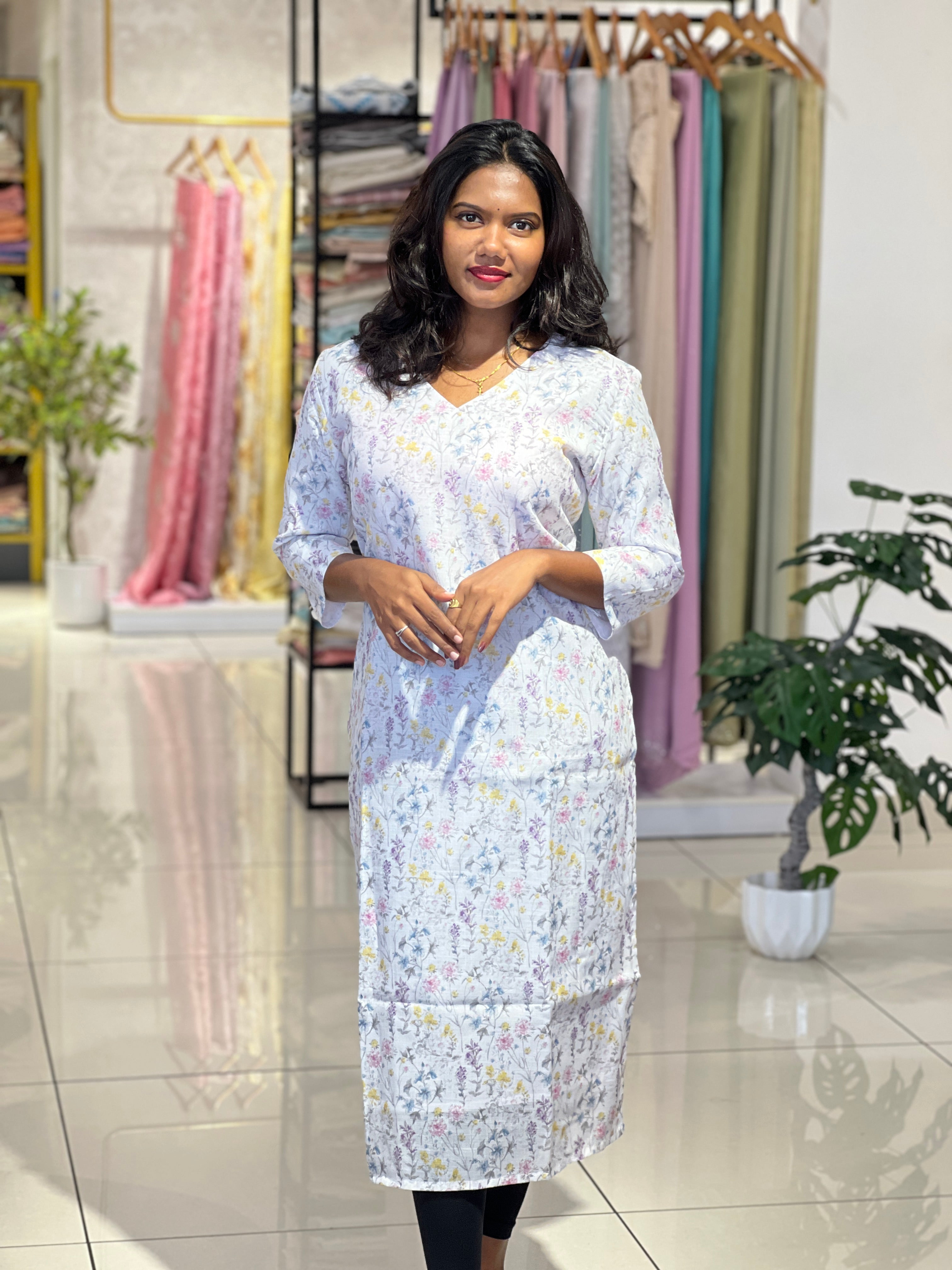 Floral Printed Cotton Kurta |DNT1188
