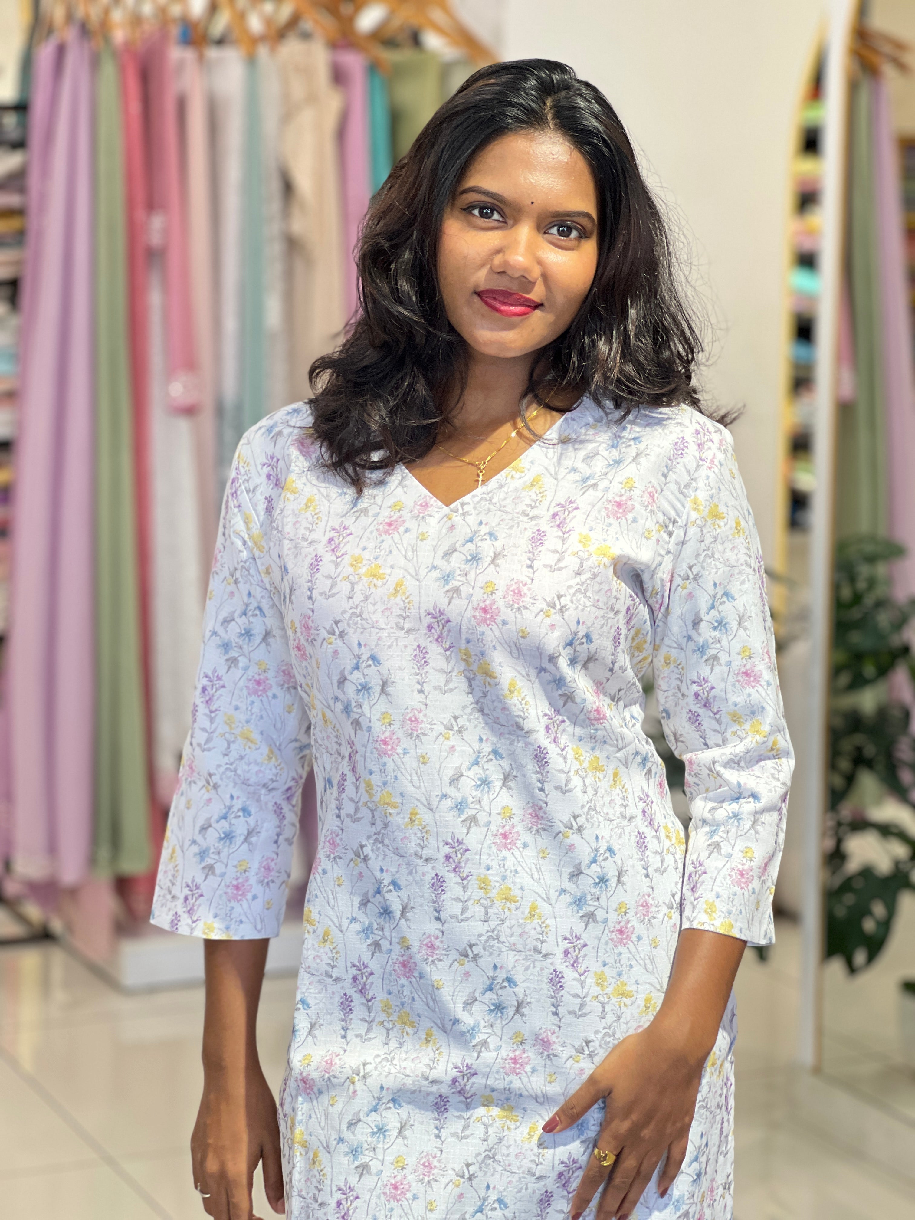 Floral Printed Cotton Kurta |DNT1188