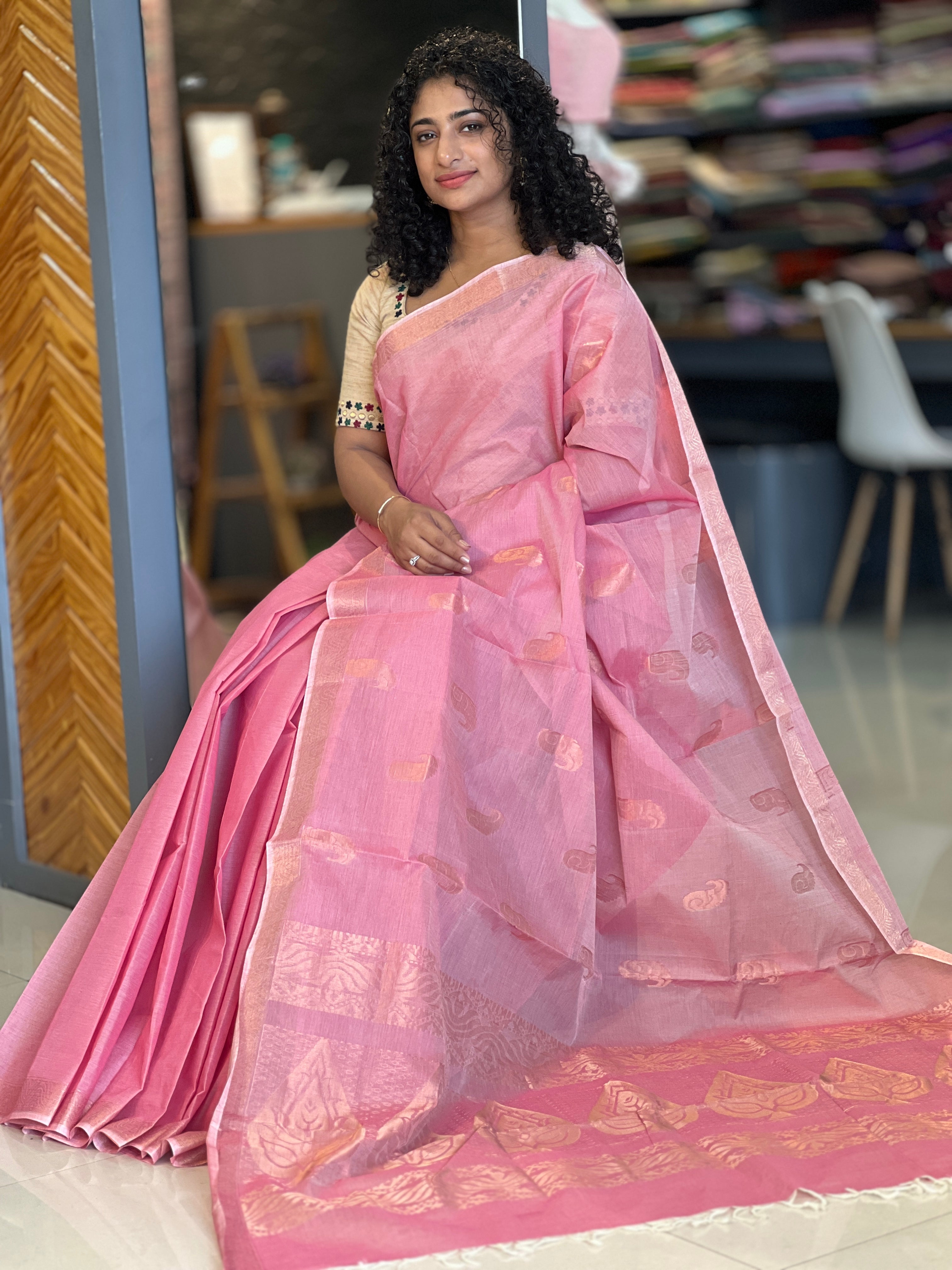 Zari Weaving Cotton Saree | MNS110