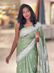 Paisley Printed Semi Tussar Saree | GAR151
